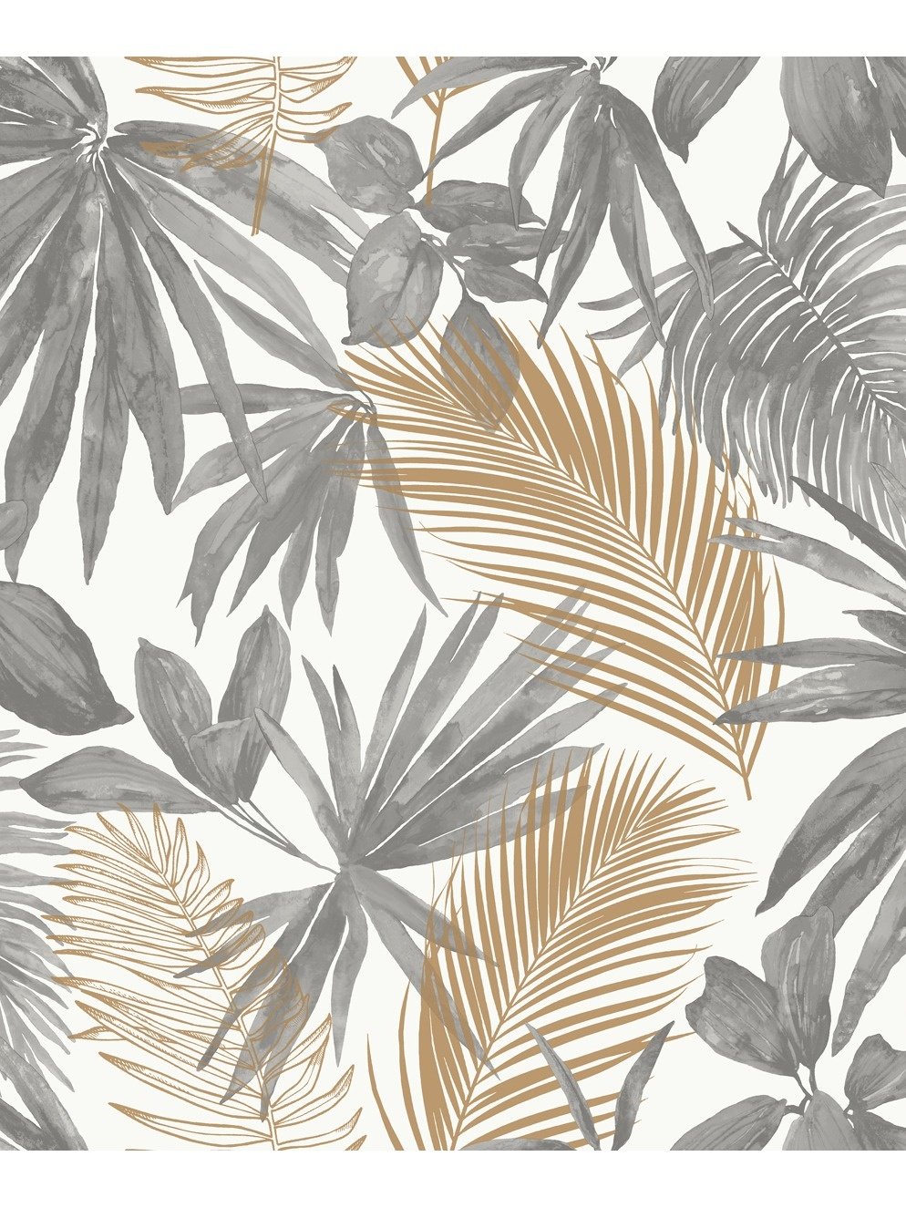 Behang Jungle Fever Wild Palms grijs/beige