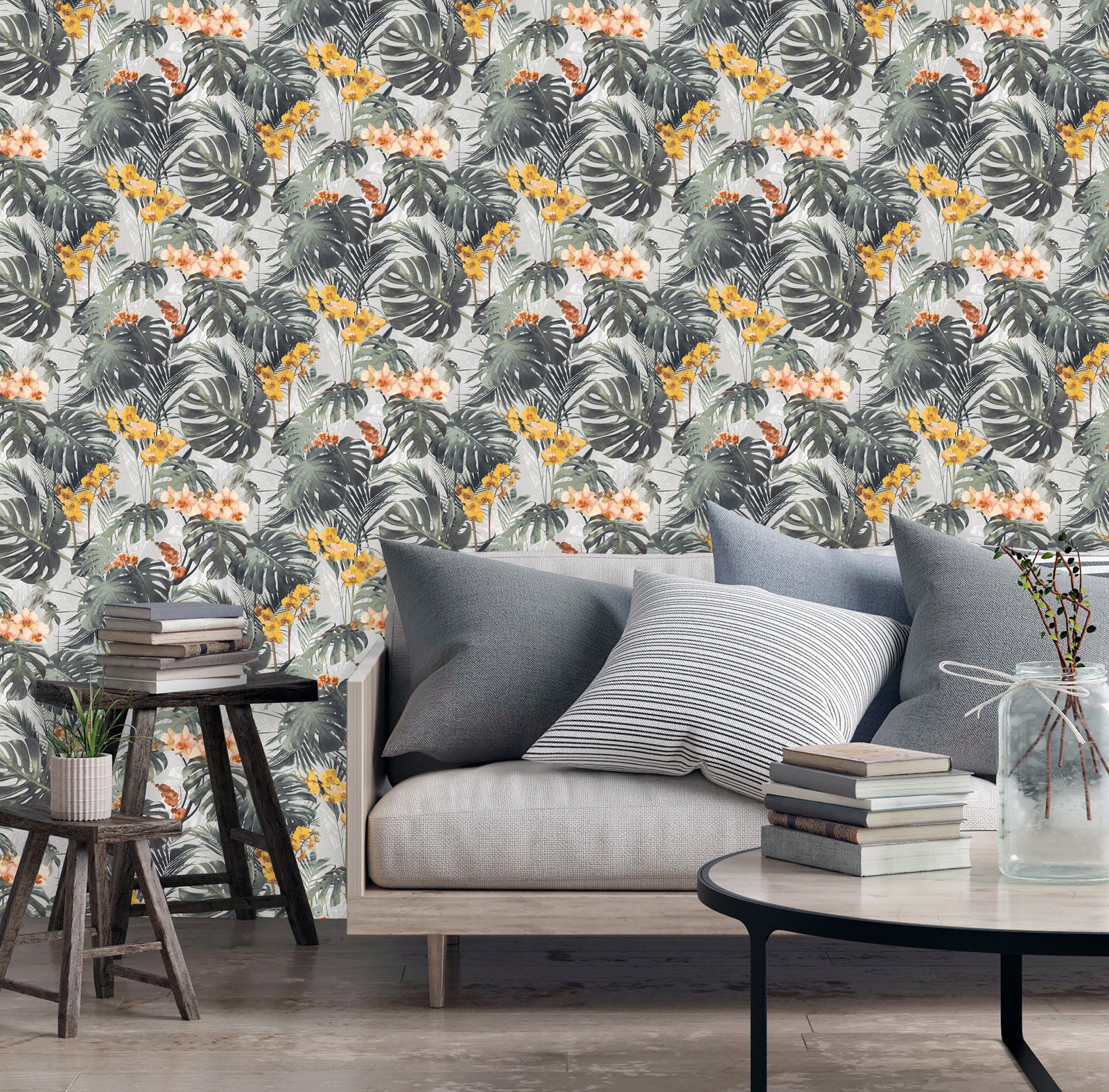 Behang Myriad Paradiso groen/oker