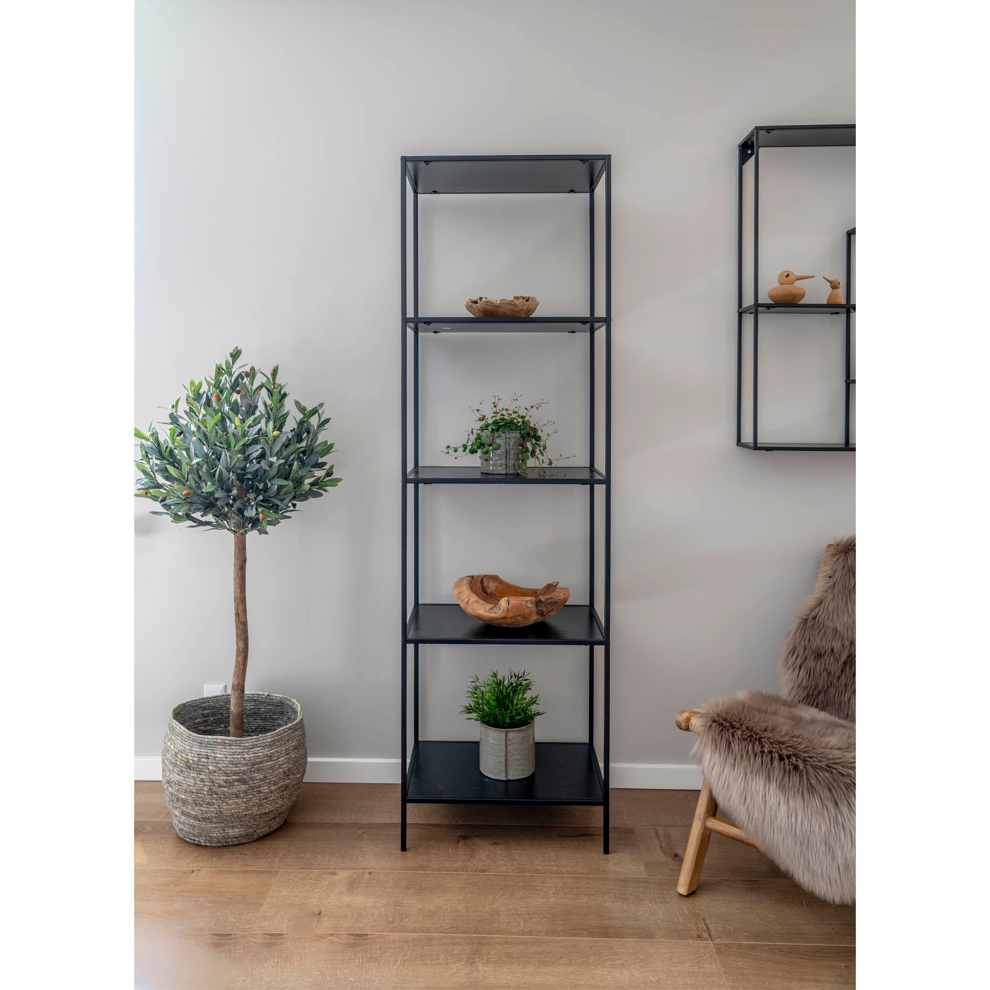 Vita wandplanken zwart 51x36x170 cm