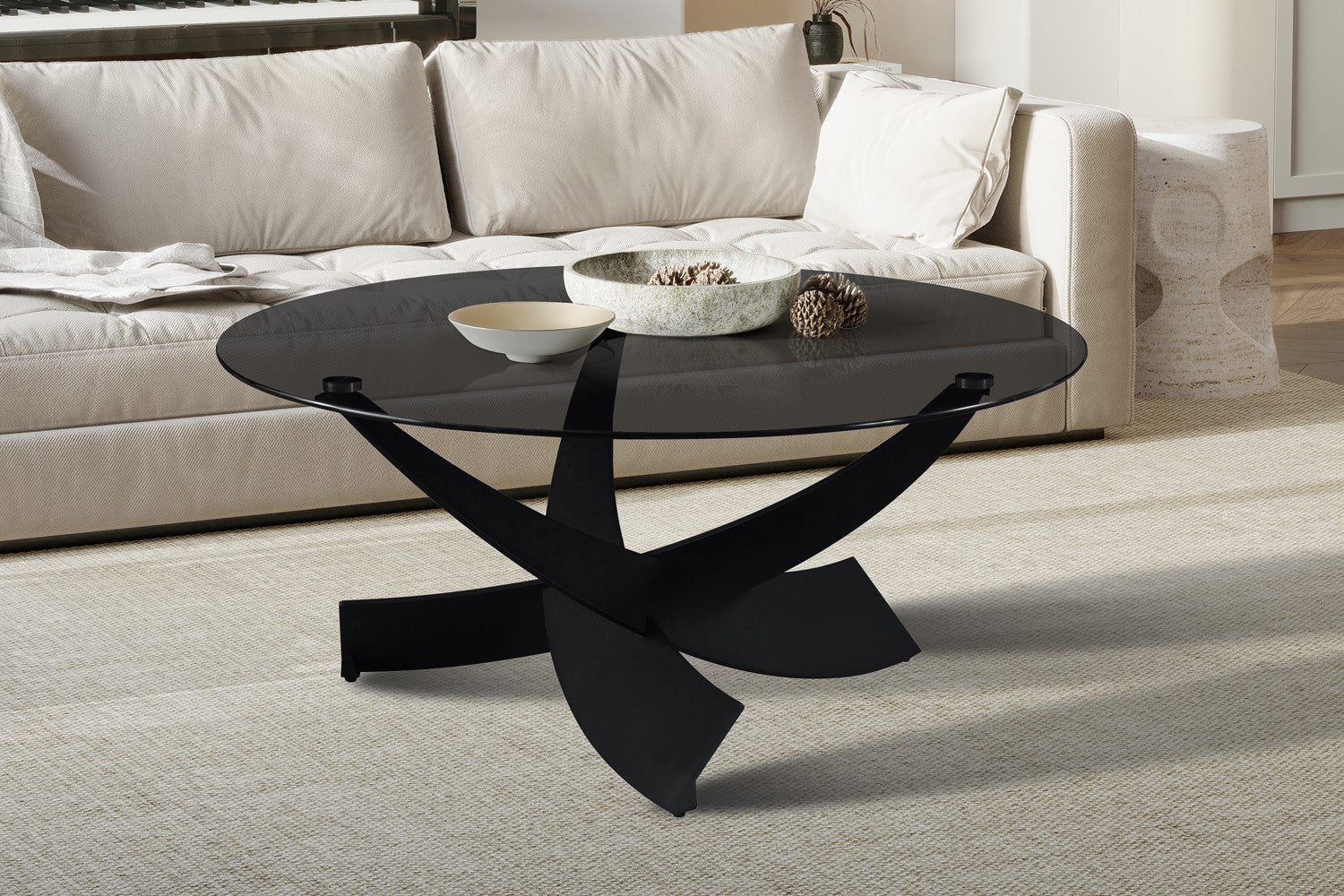 Salontafel Weston Grijs helder glas