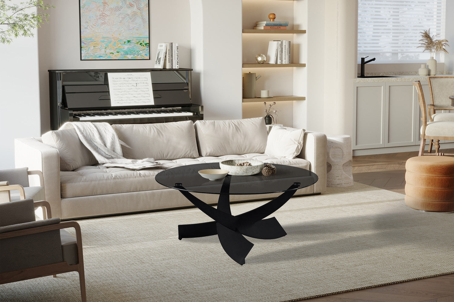 Salontafel Weston Grijs helder glas