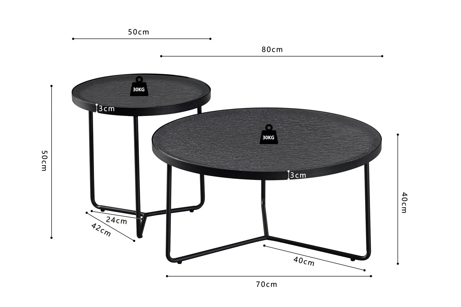 Salontafel Melia Grijs Glas