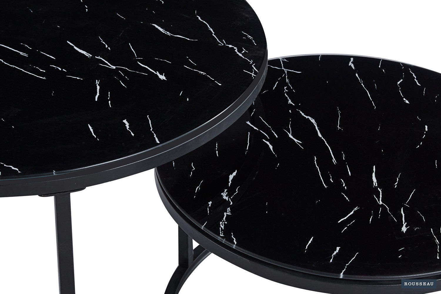 Salontafel 'Boston' Decor Glas Marmer Zwart