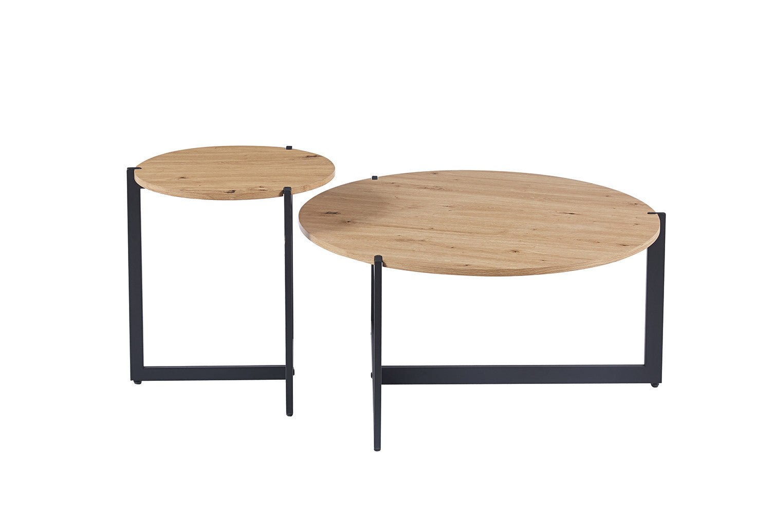 Set van 2 Salontafels 'Pola' Decor Oude eik