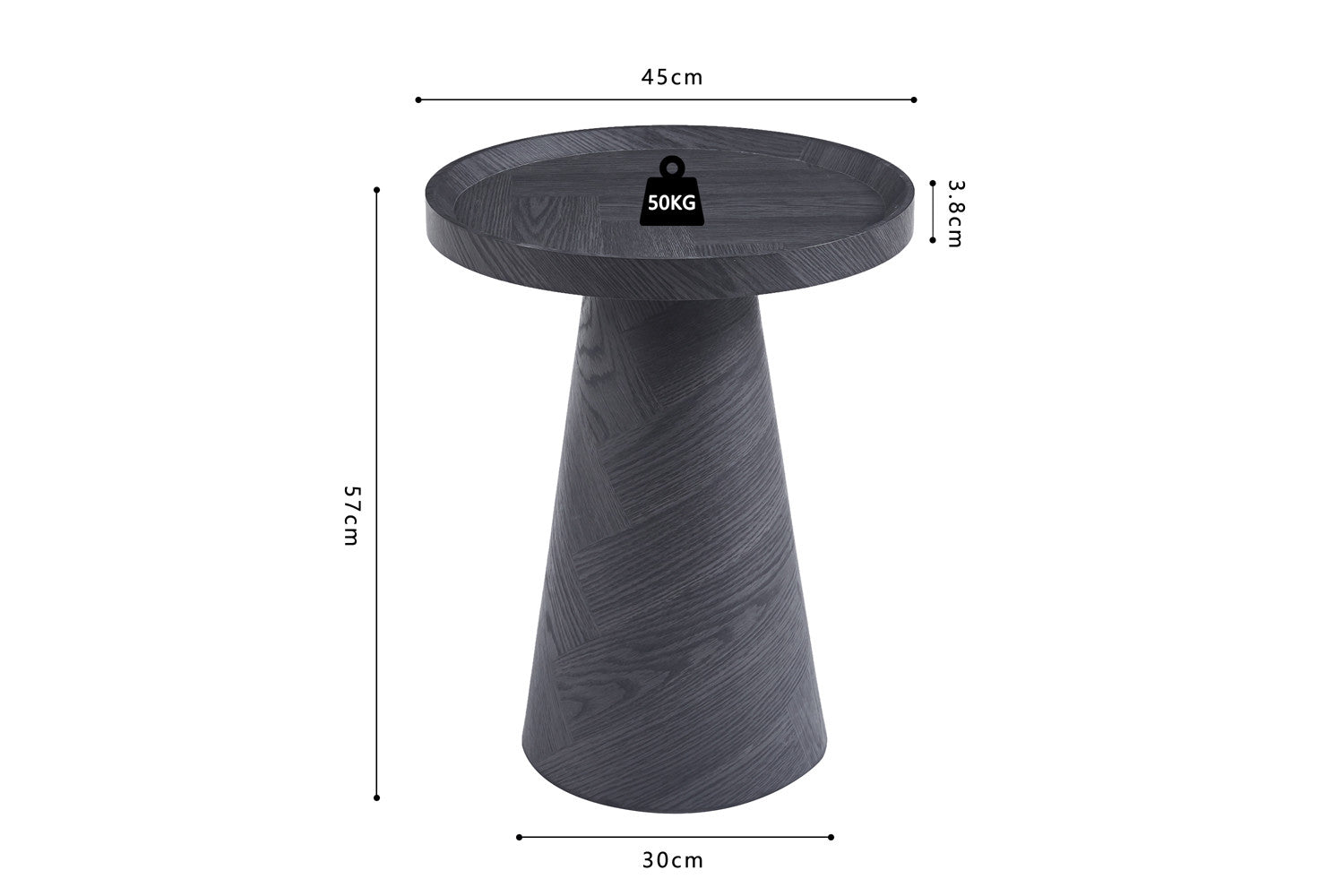 Salontafel Manus 45 cm Donkergrijs