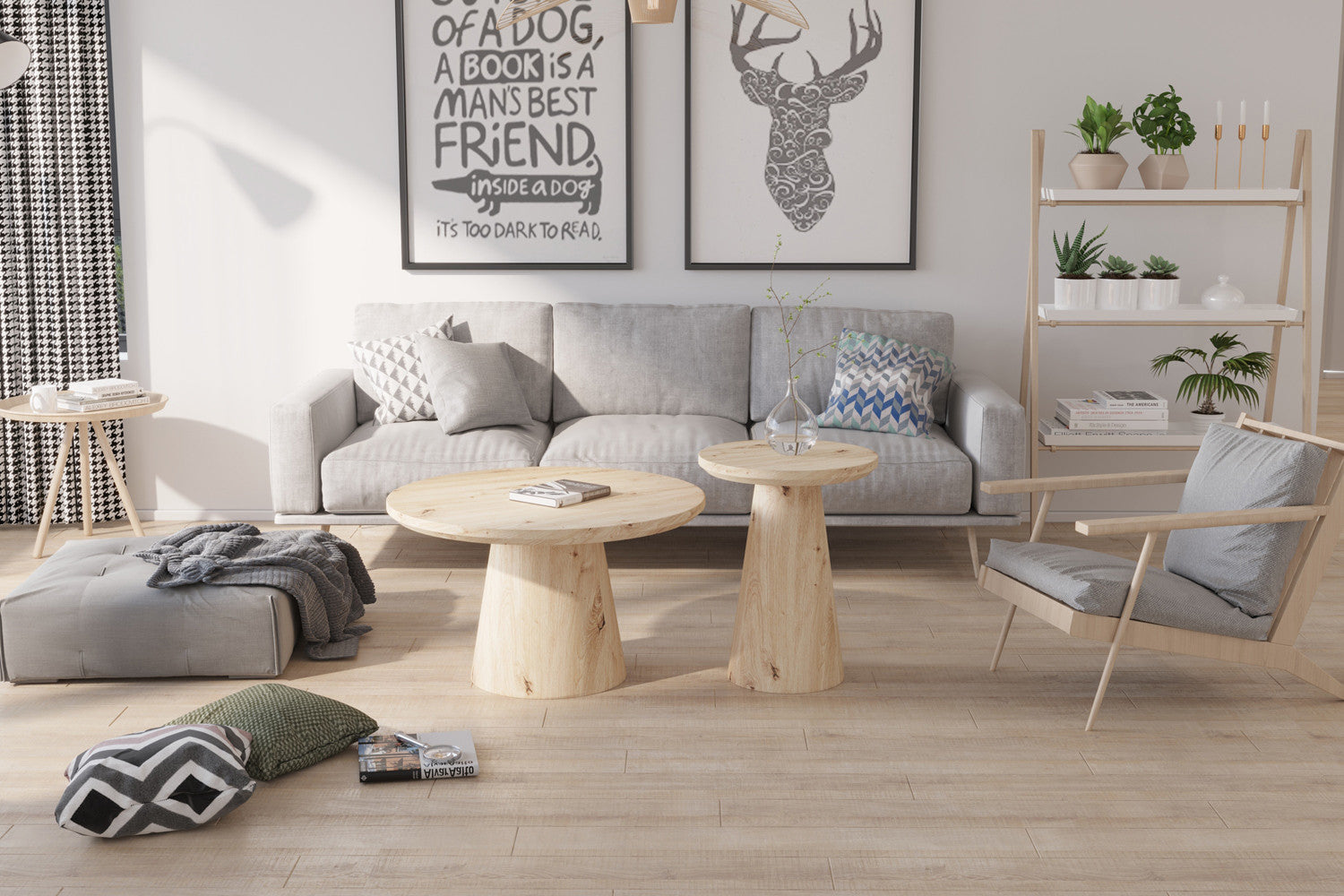 Salontafel Luka 80 cm Oude eik