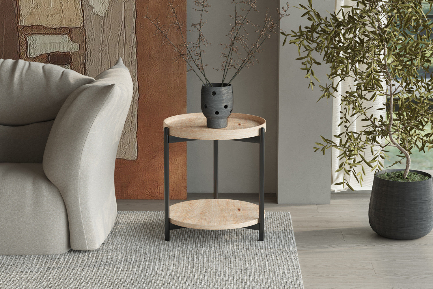 Salontafel 'Dalina' 45 cm Decor Oude eik