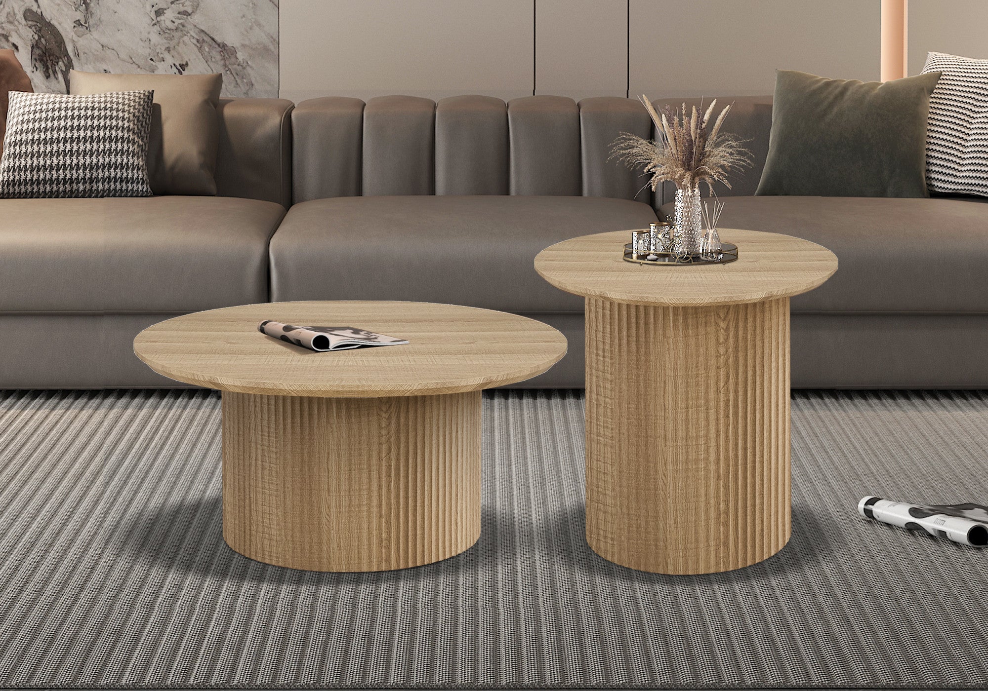Salontafel 'Lagos' 50 cm Rond Decor Eik Naturel