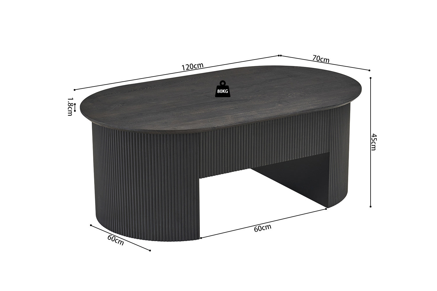 Salontafel 'Lagos' 120 cm Lift-top Decor Donkerbruin