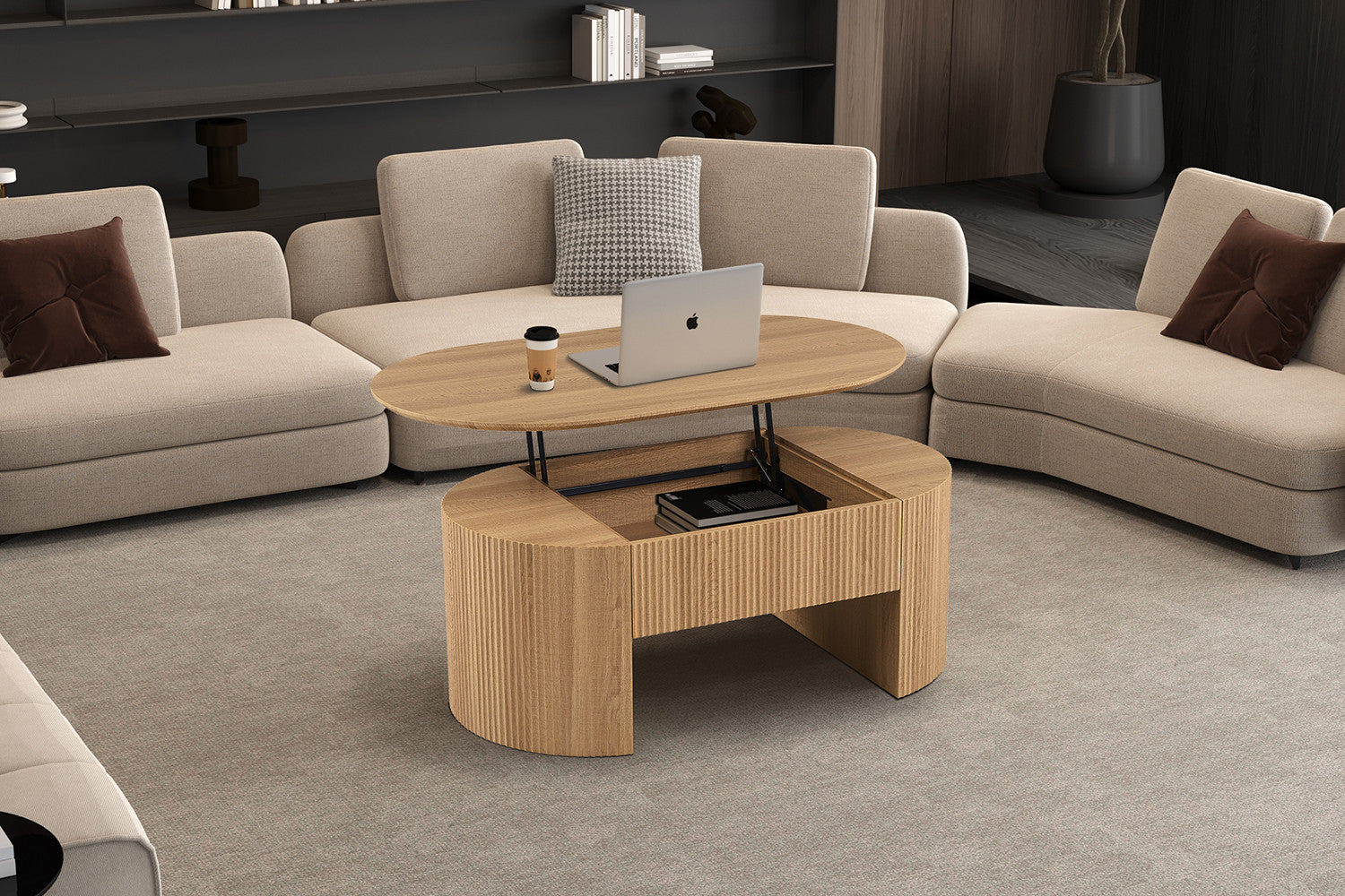 NEW - Salontafel 'Lagos' 120 cm Lift-top Decor Eik Naturel