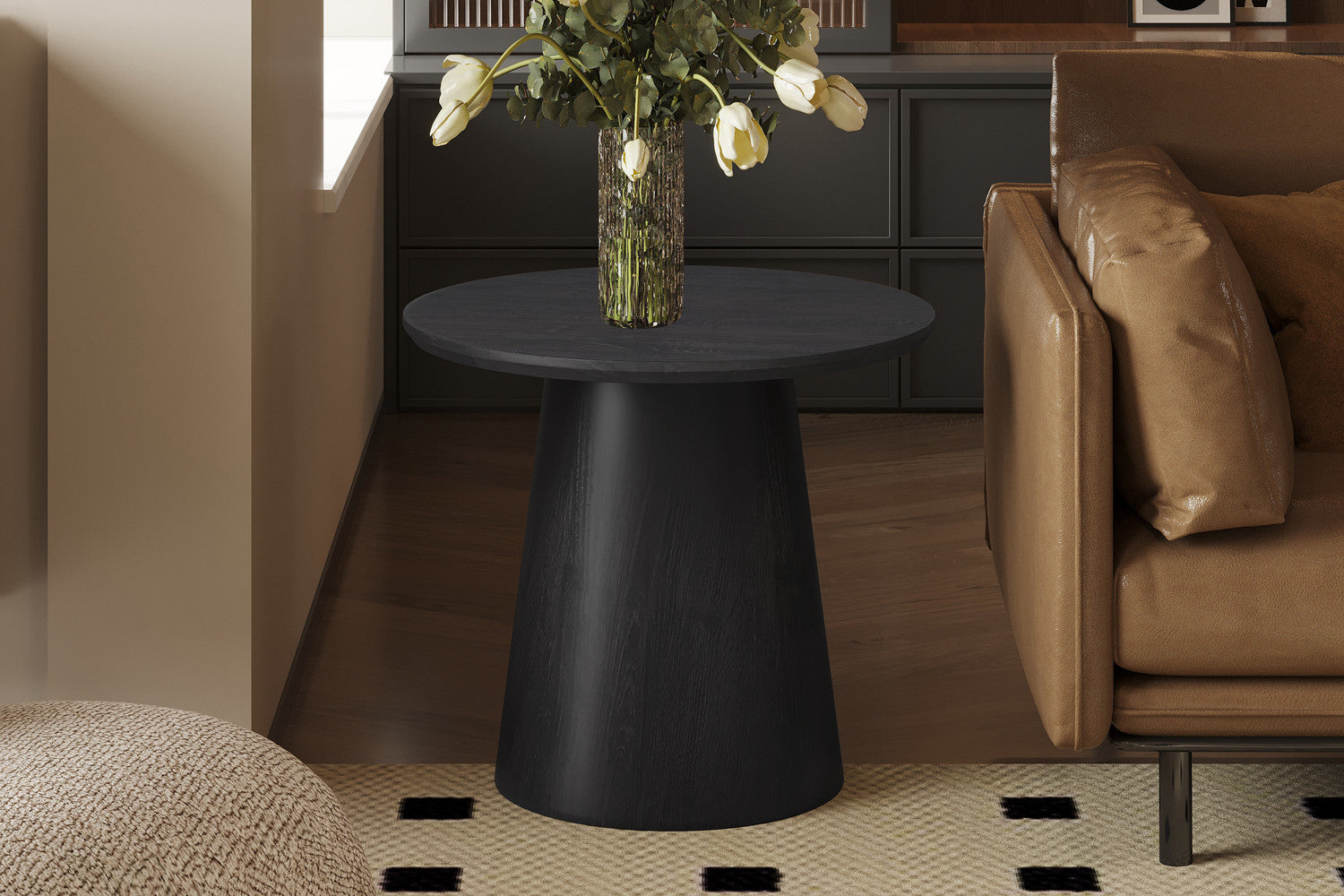Bijzetttafel Miklos 60 cm Rond Decor Donkerbruin