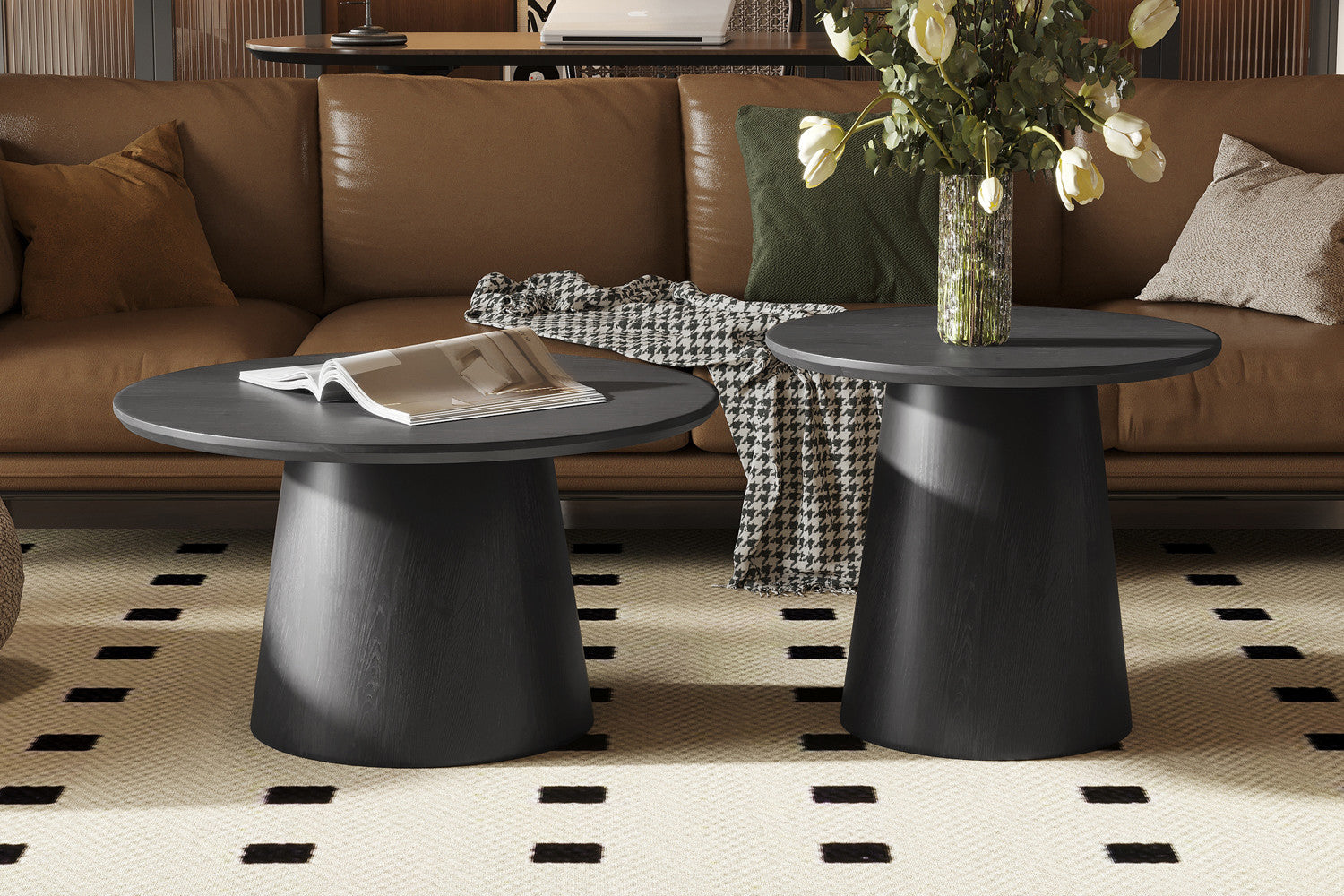 Bijzetttafel Miklos 60 cm Rond Decor Donkerbruin