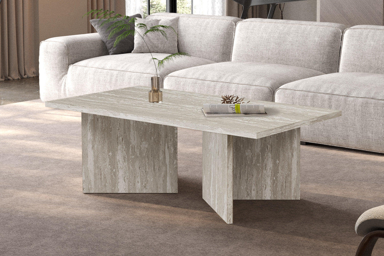 Salontafel 'Litar' Decor Travertin Grijs