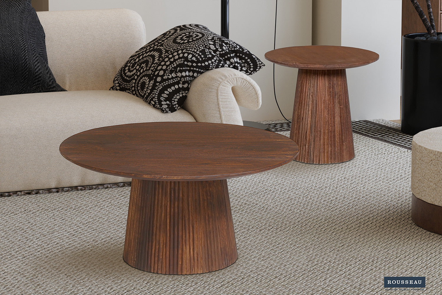Salontafel 'Miguel' 80 cm Rond Mango hout Lichtbruin