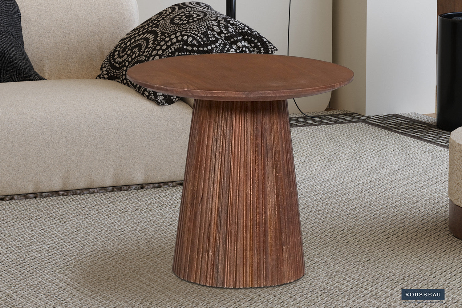 Salontafel 'Miguel' 50 cm Rond Mango hout Lichtbruin