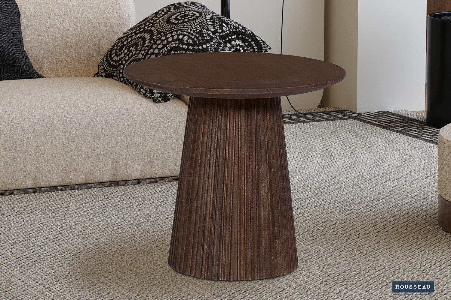 Salontafel Miguel 50 cm Rond Donkerbruin