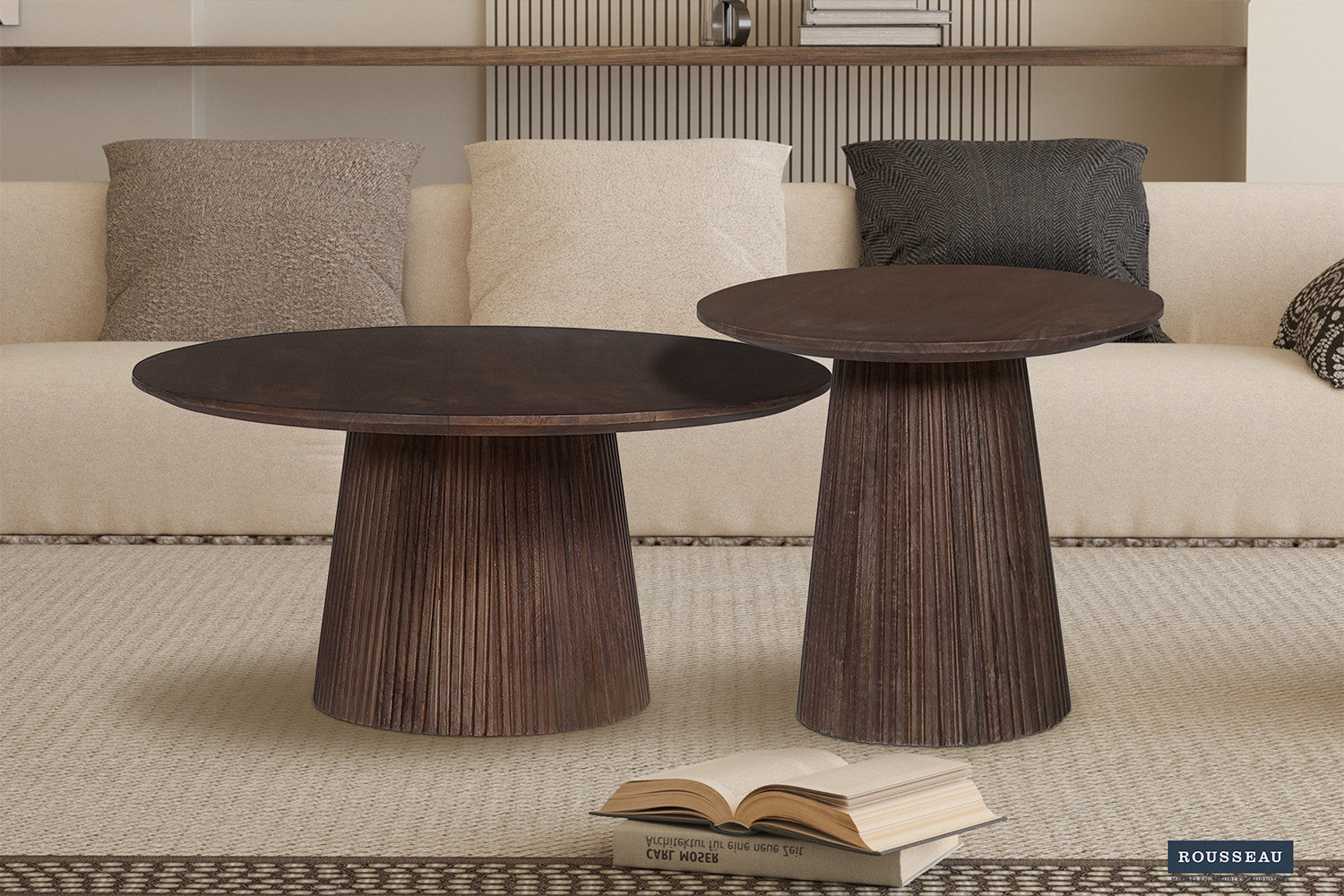 Salontafel Miguel 50 cm Rond Donkerbruin