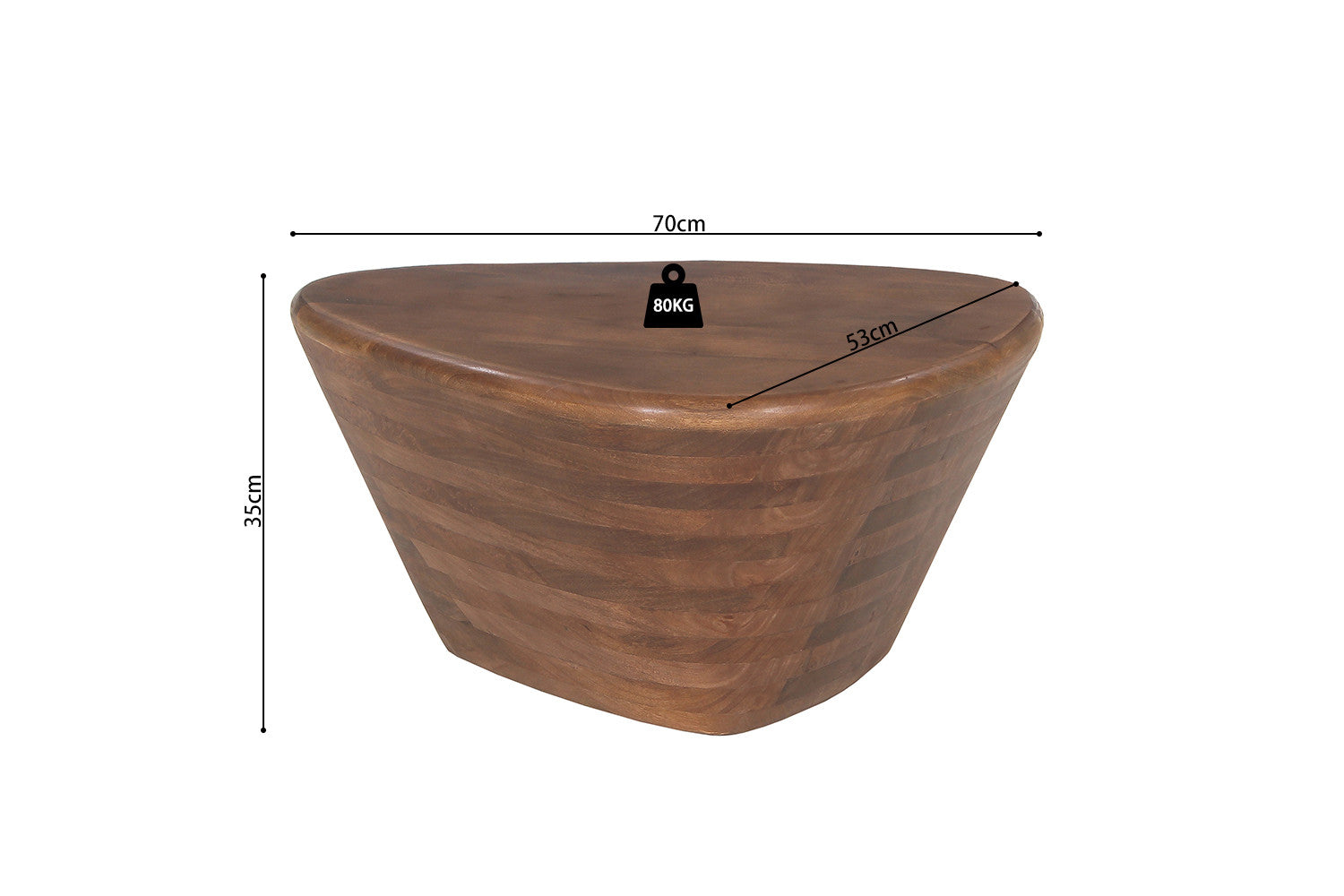 Salontafel Matteo Mango hout Lichtbruin