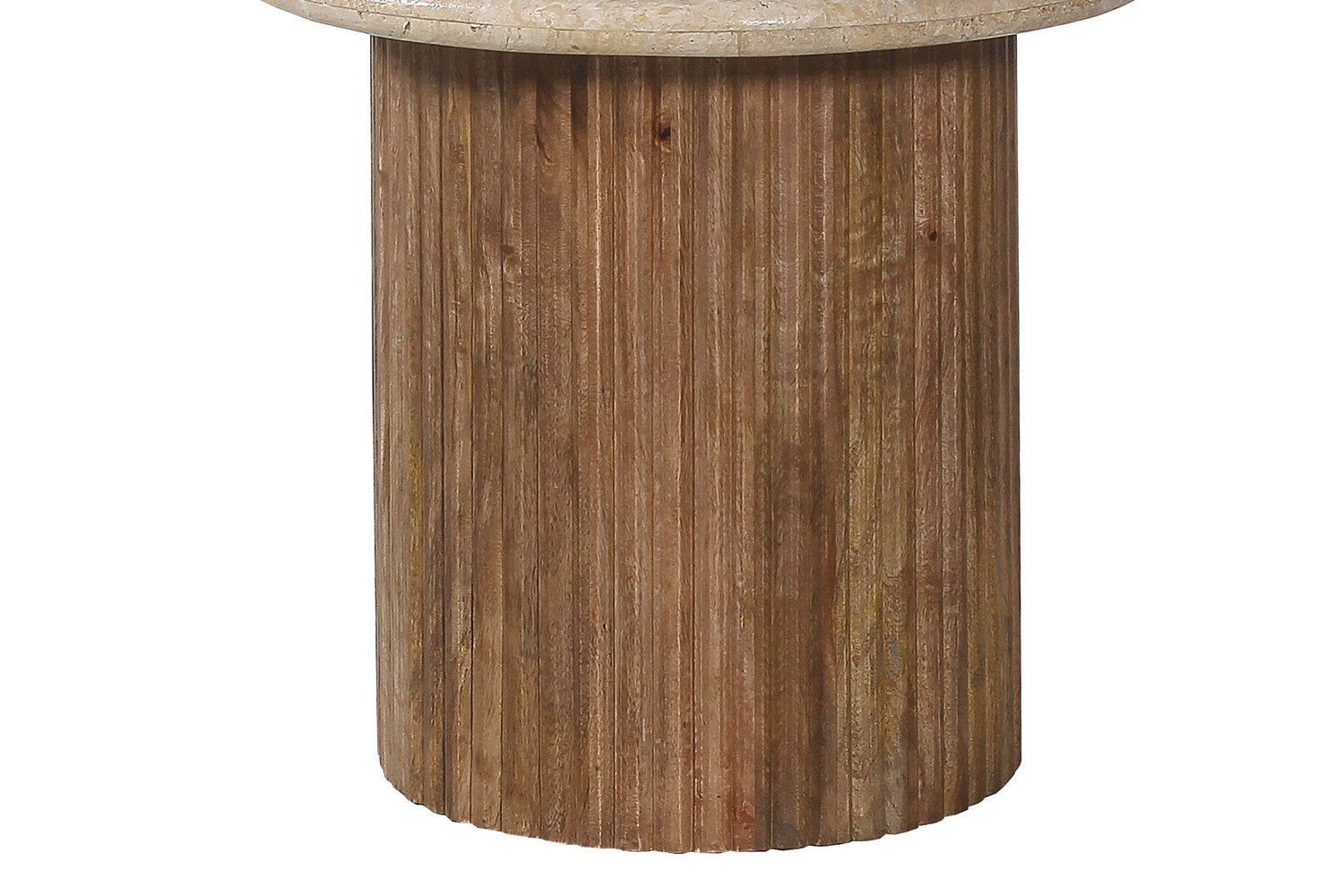 Bijzettafel Louis 50 cm Mango hout met Travertin Beige