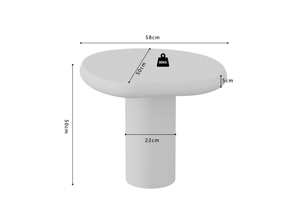 Salontafel Tavira 58 cm Cement Ecru