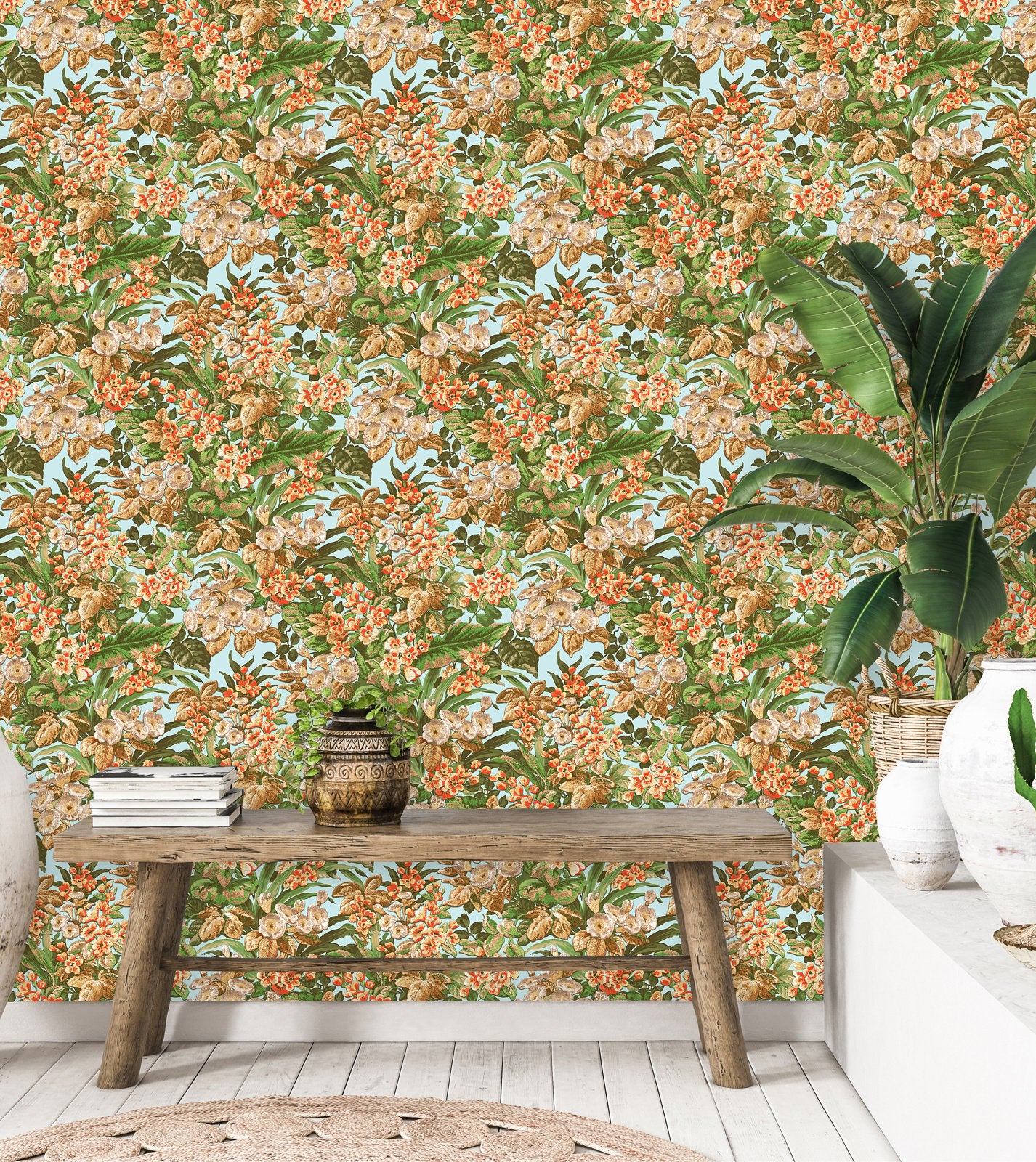 Behang Beaux arts 2 floral blue