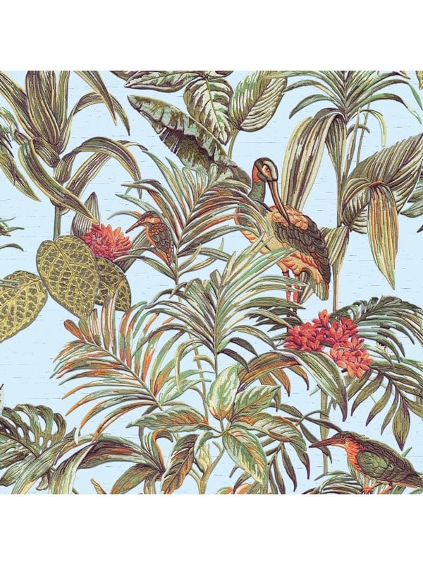Behang Embellish bird of paradise multicolor