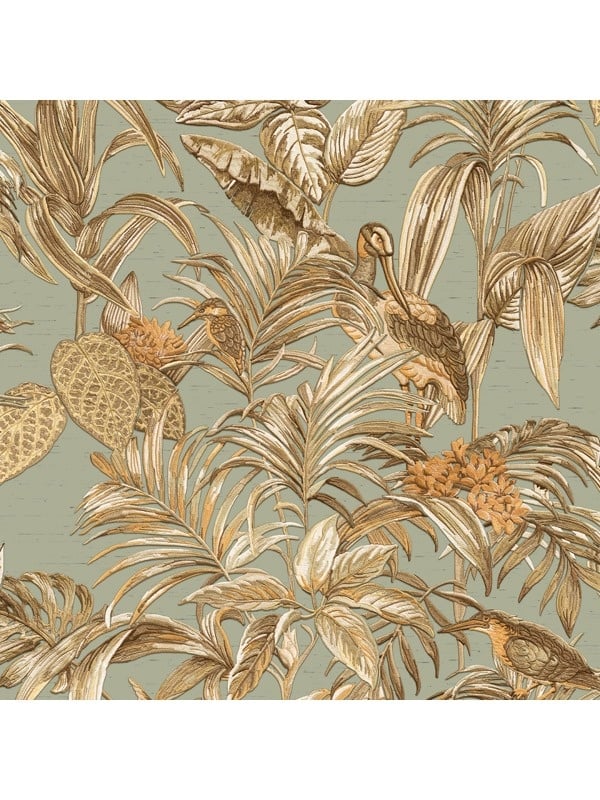 Behang Wallstitch bird of paradise teal