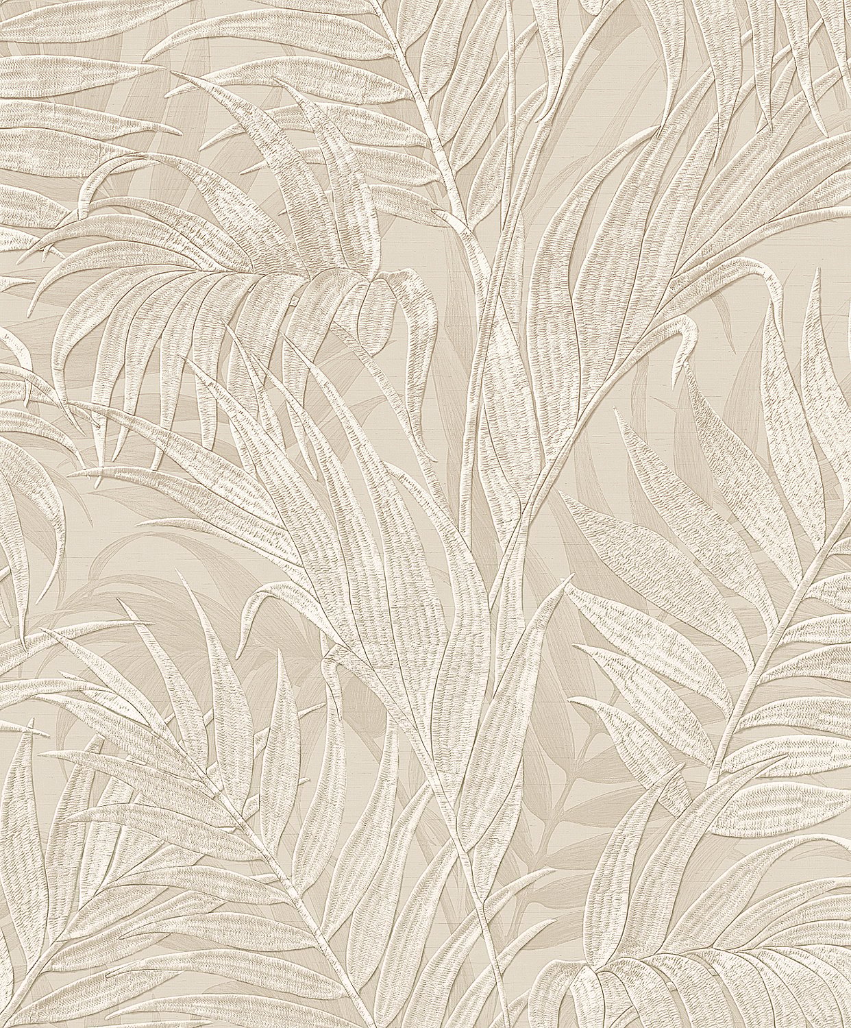 Behang Grace Tropical palm leaf beige