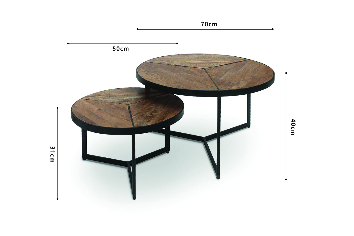 Salontafel 'Laveu' 2-delig Mango hout