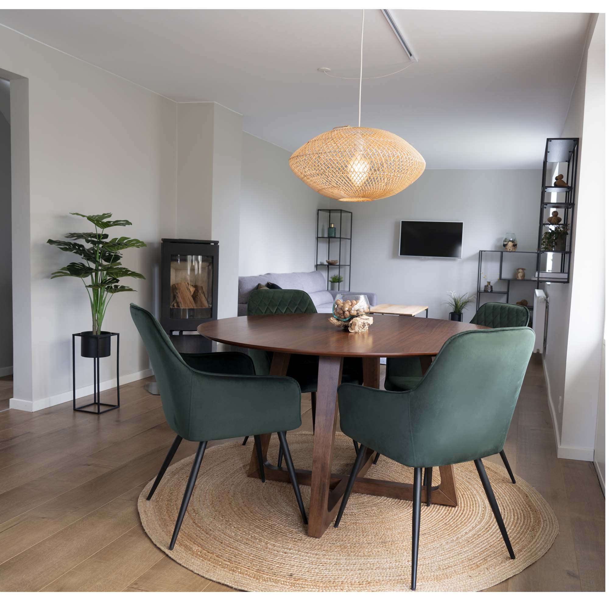 Bombay vloerkleed jute, natural ø180 cm