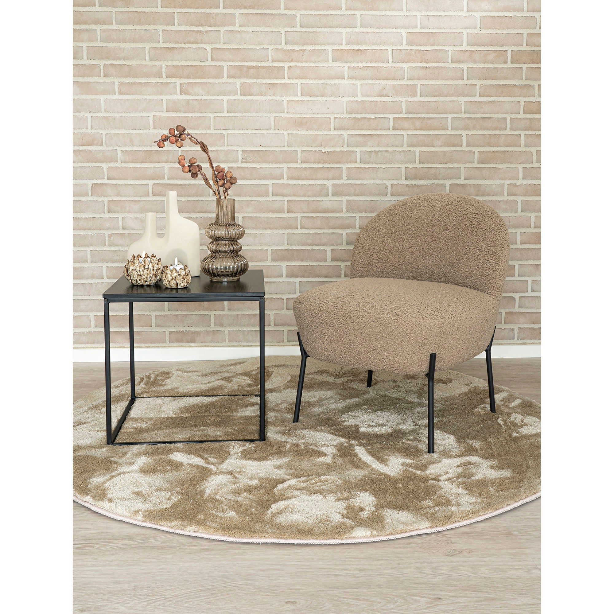 Miami vloerkleed Sand ø160 cm