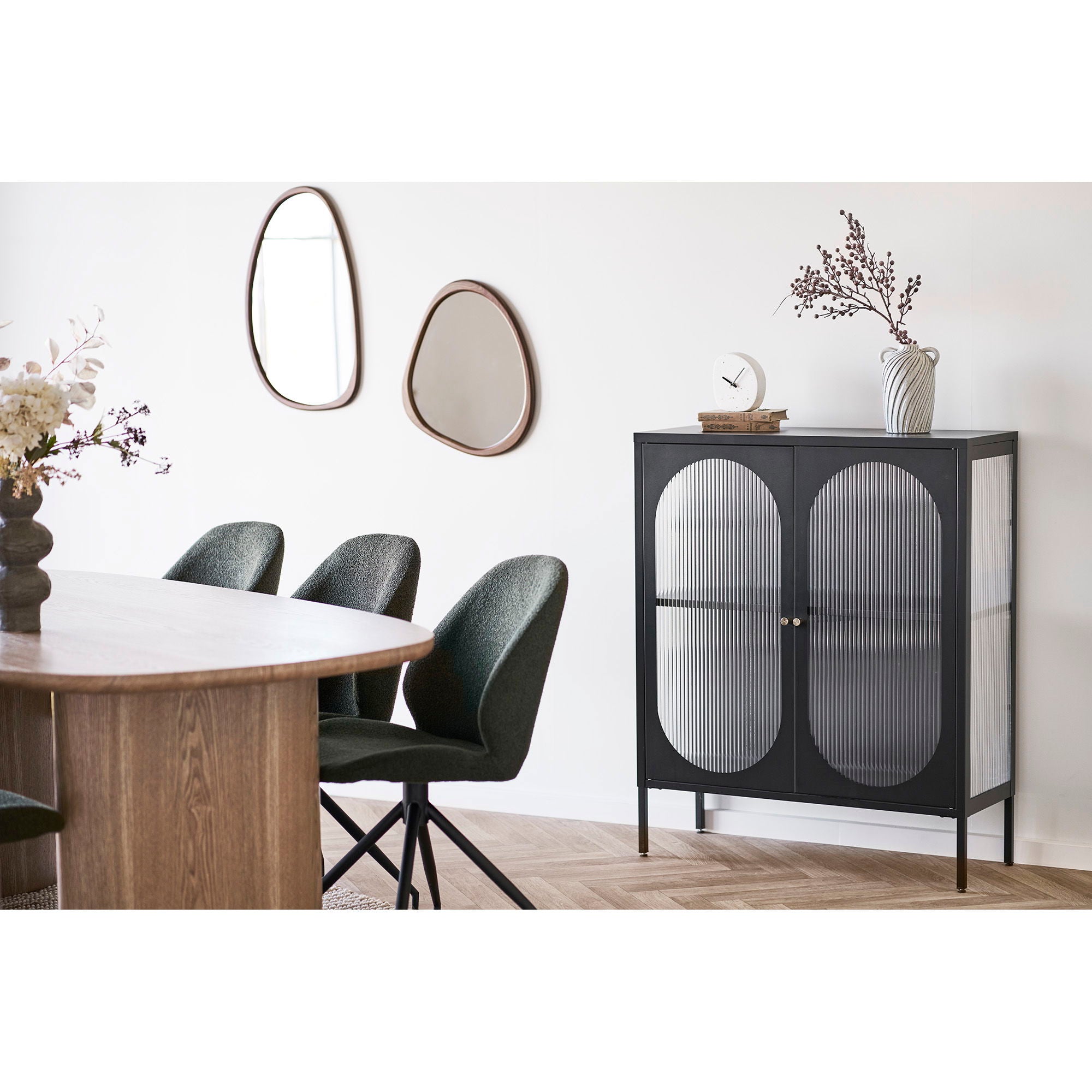 Luxon orgainsche spiegel met hout  44x48 cm