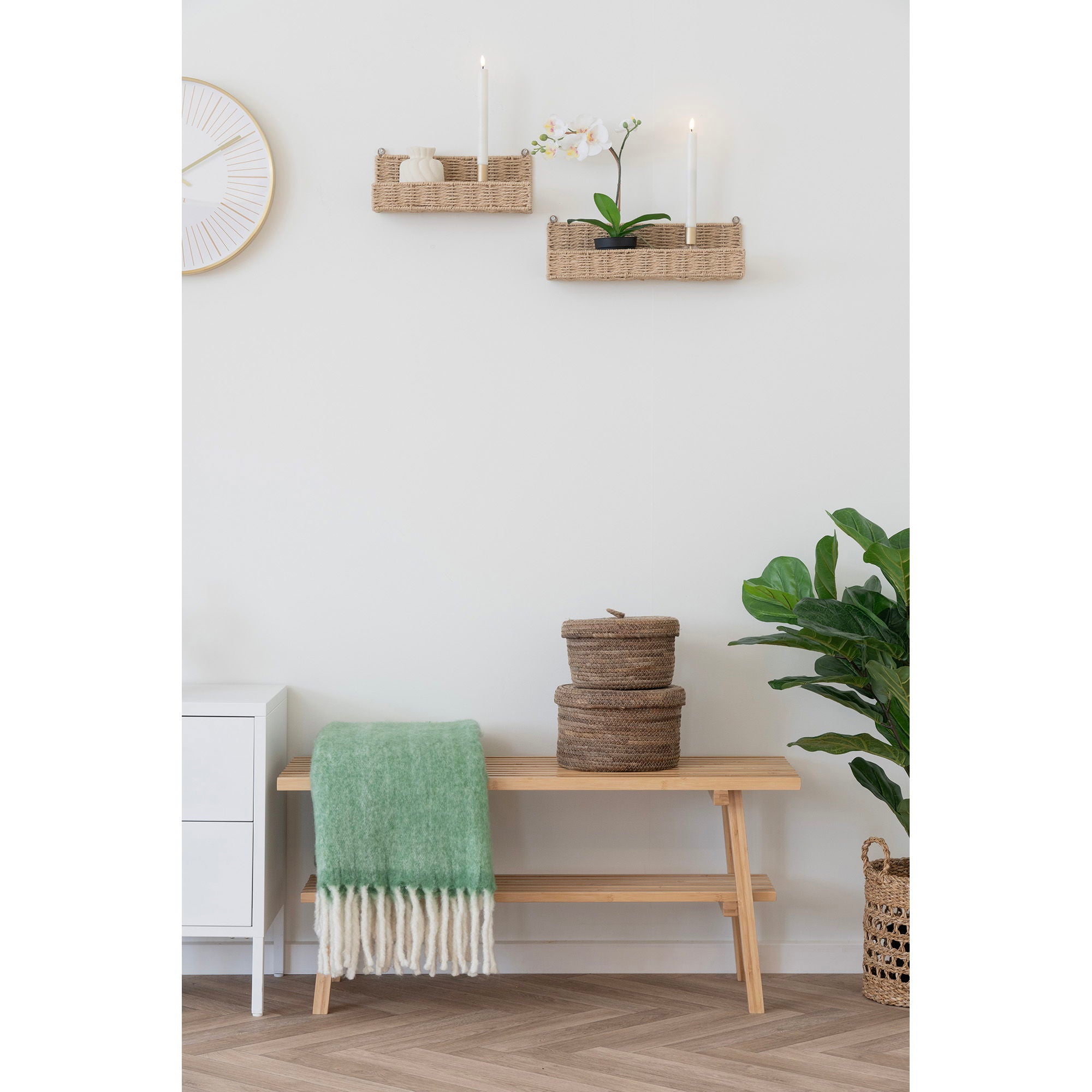 Treviso wandplank, natural set van 2