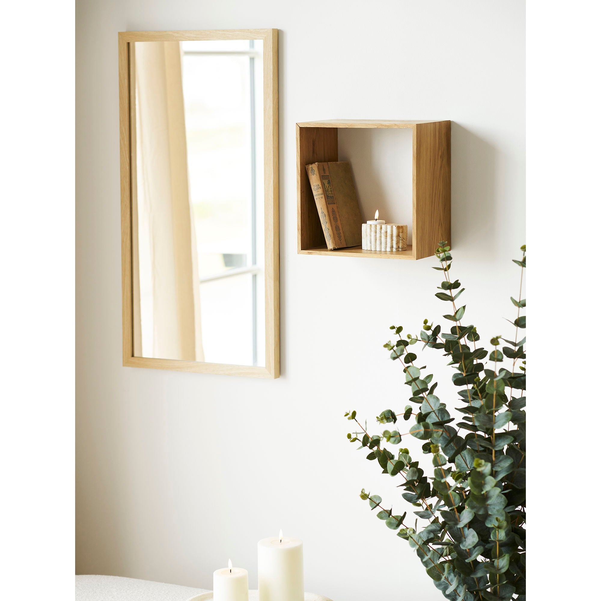 Lattoon eiken wandplank 30x18x30 cm