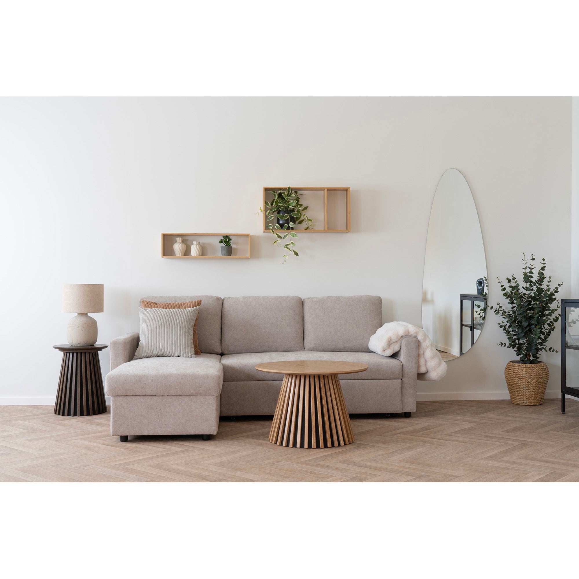 Ember wandplank van bamboo 70x15x35,5 cm