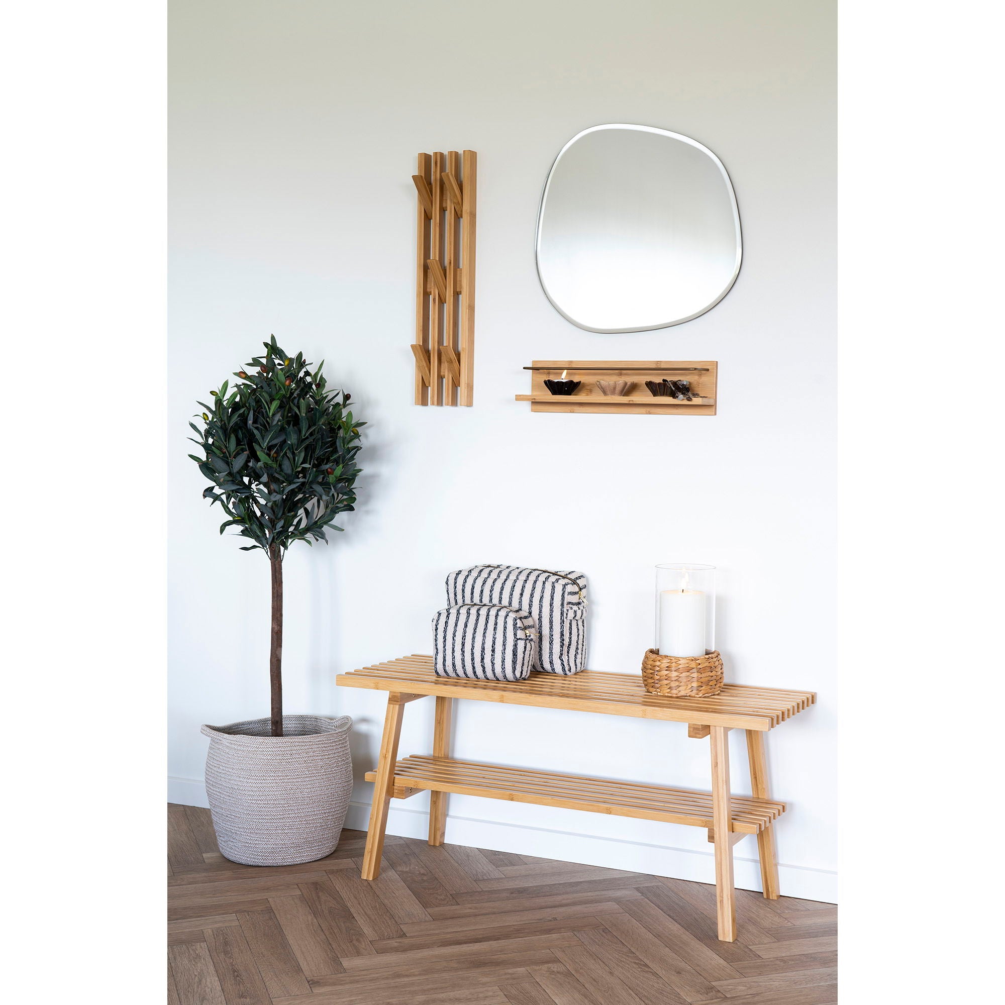 Ember wandplank in bamboo 45x10x12 cm