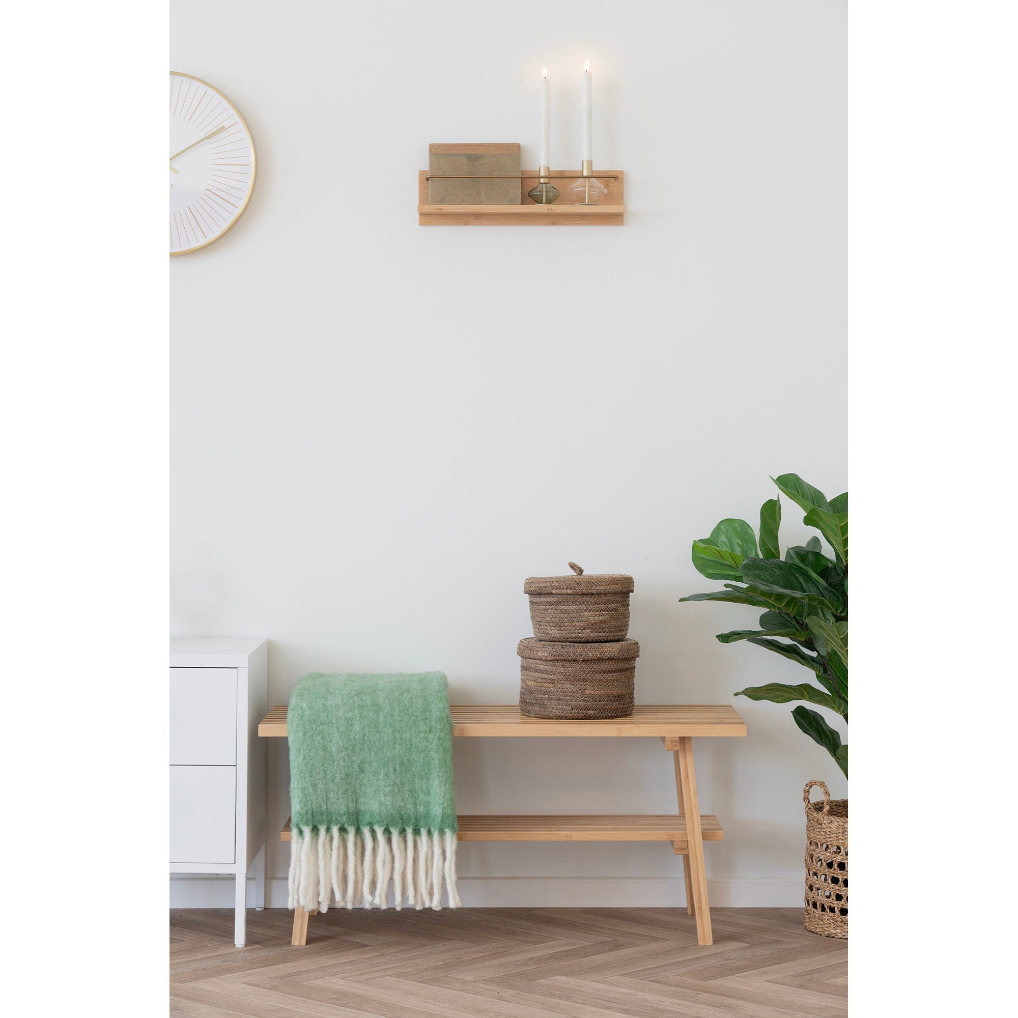 Ember wandplank in bamboo 45x10x12 cm