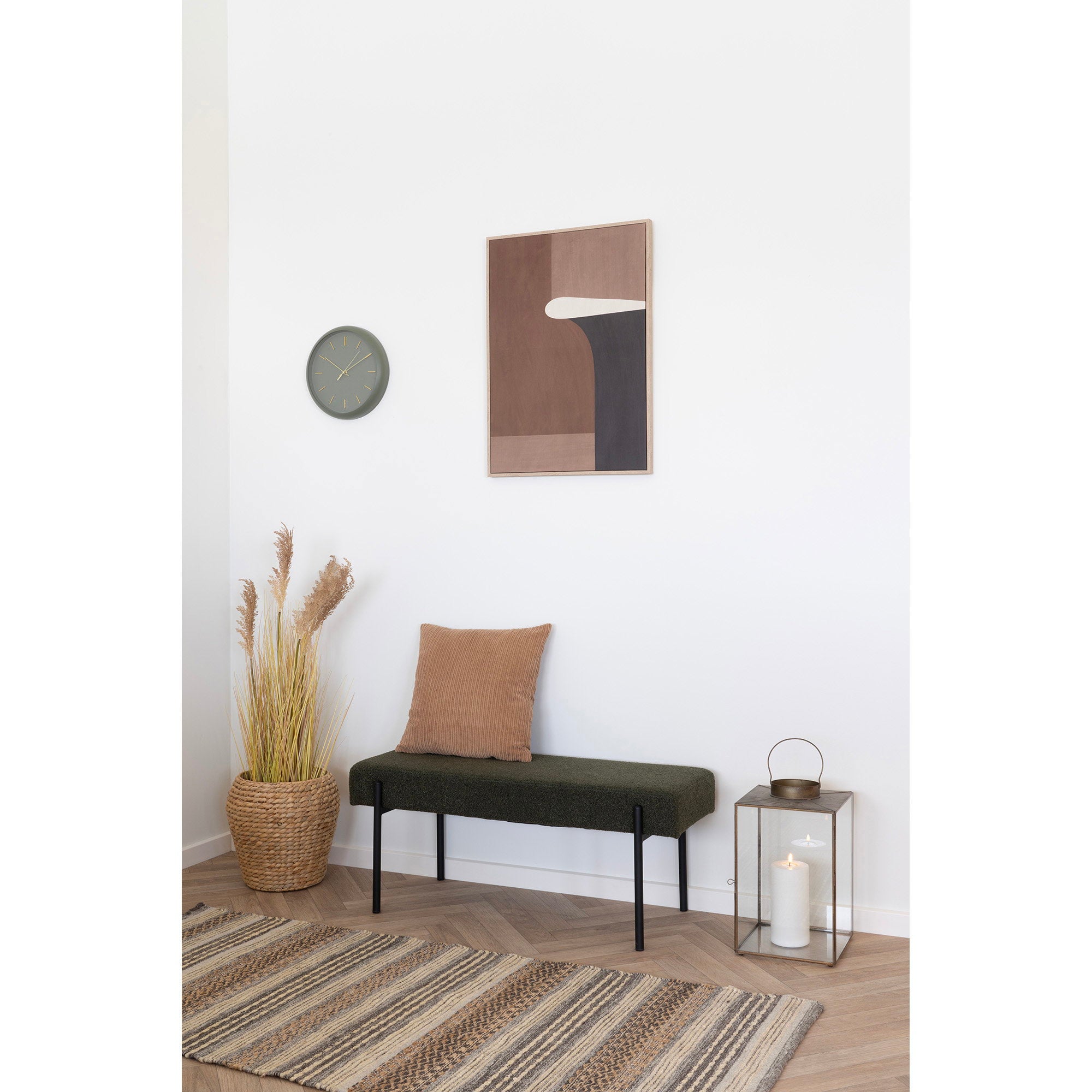 Rossano klok stil in groen ø30 cm