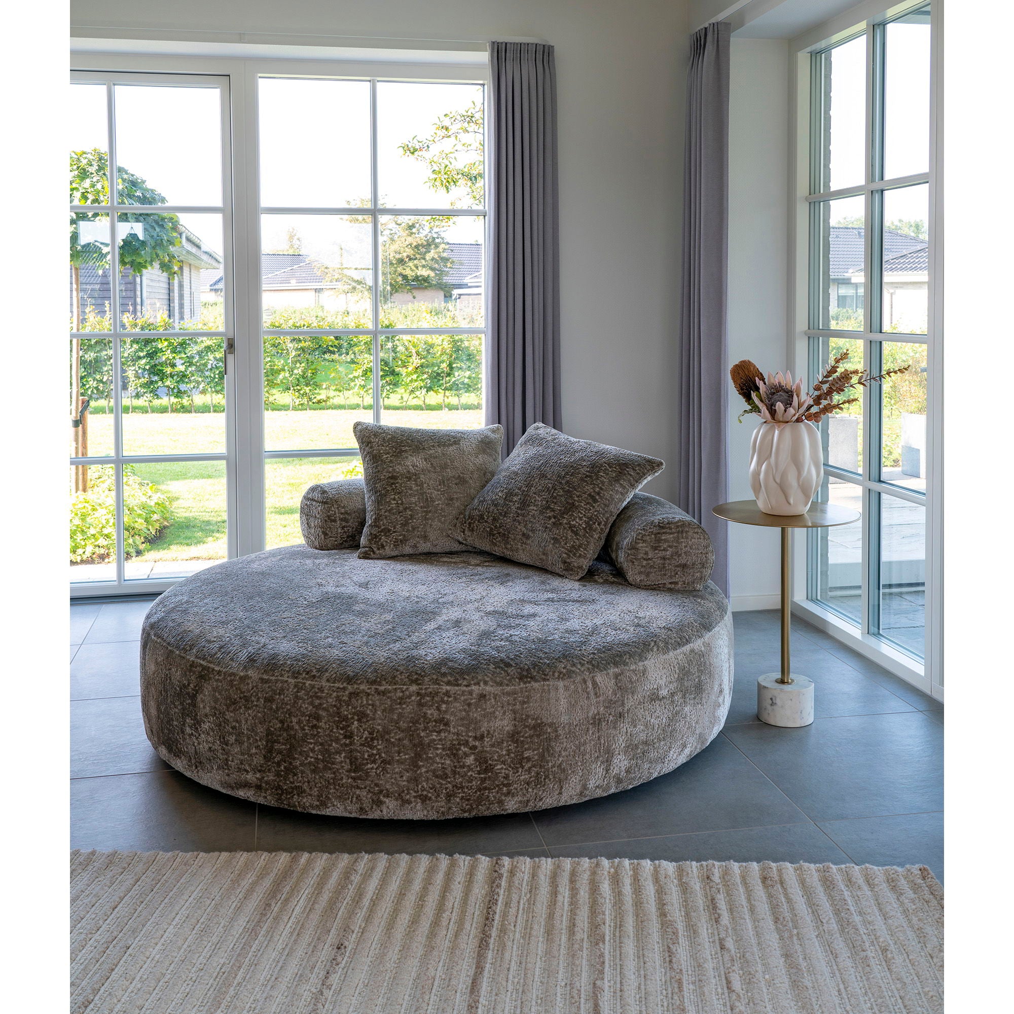Keramische vaas in beige 19,5x19,5x26 cm