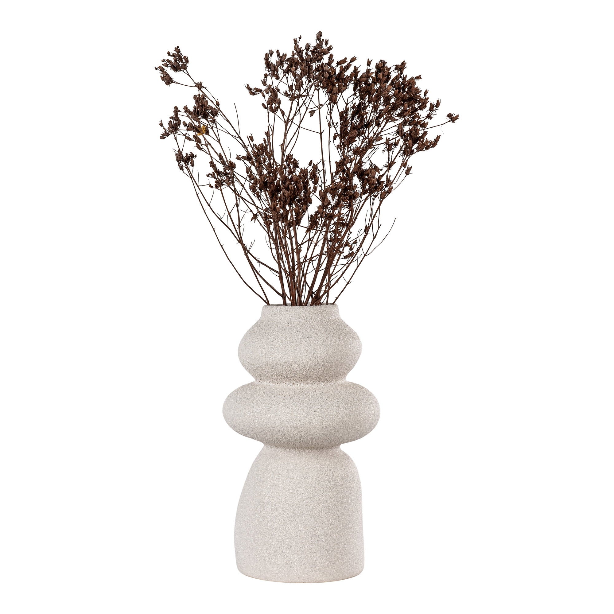 Keramische vaas in beige ø14,5x26,5 cm