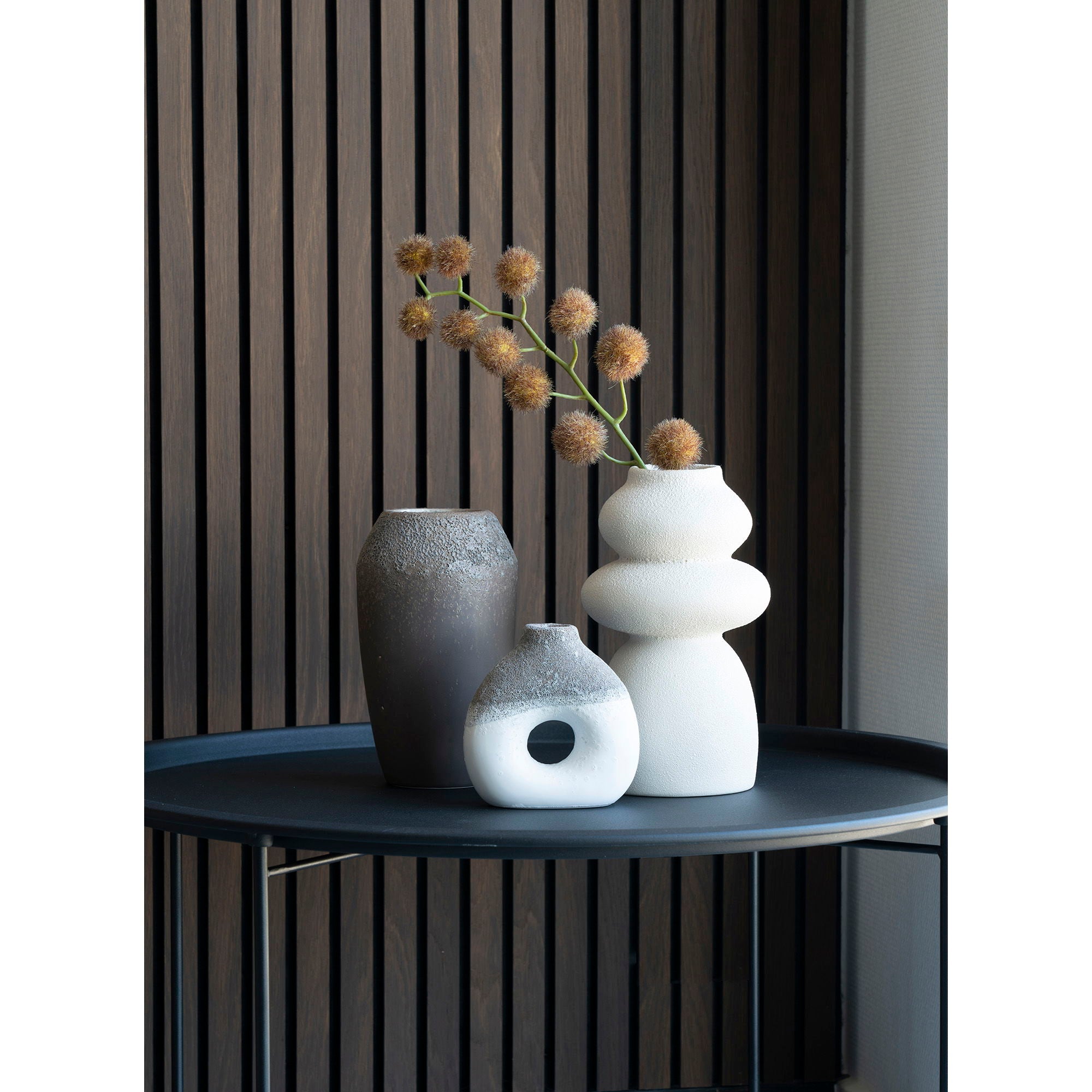 Keramische vaas in beige ø14,5x26,5 cm