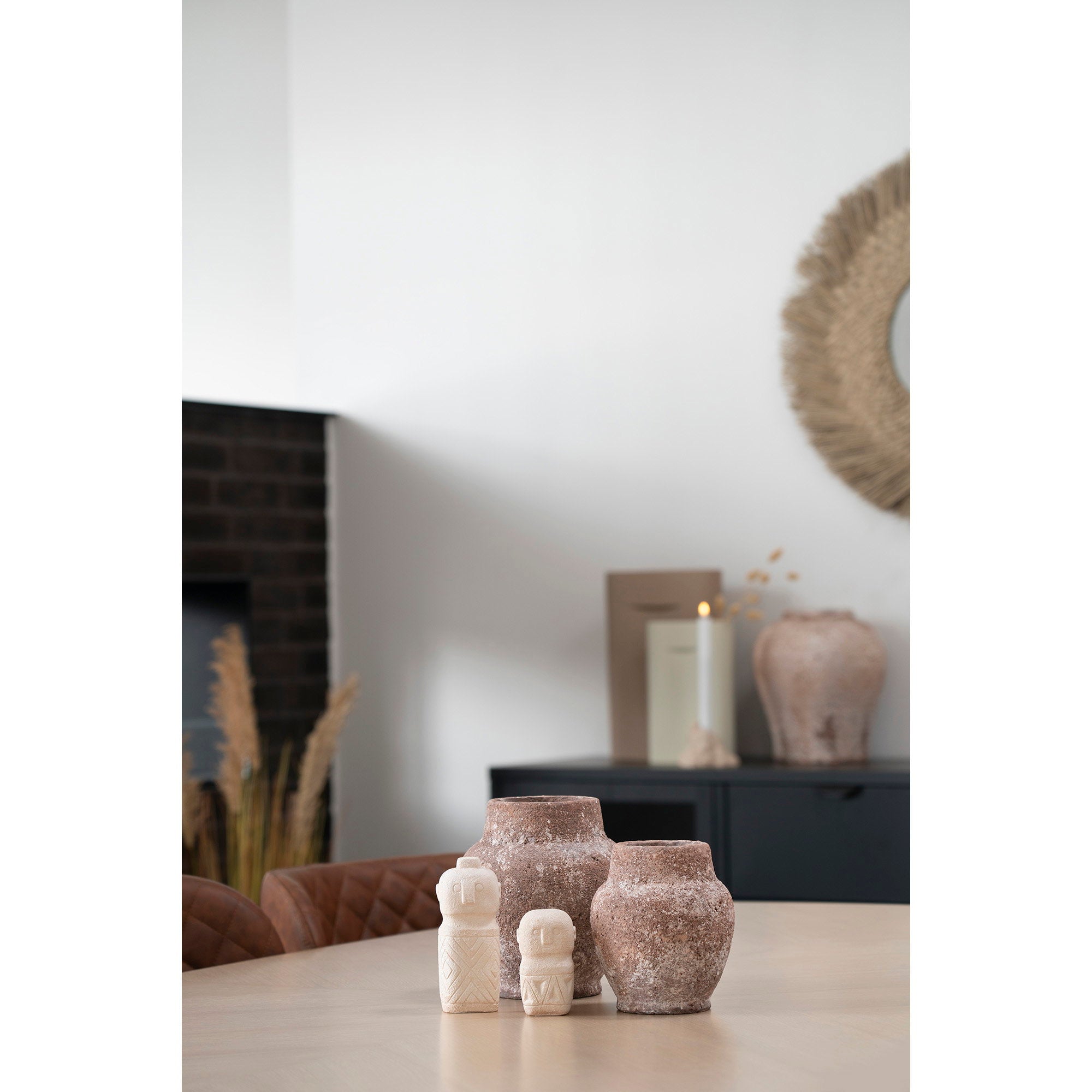 Demi decor van cement, beige 6,5x6,5x15 cm