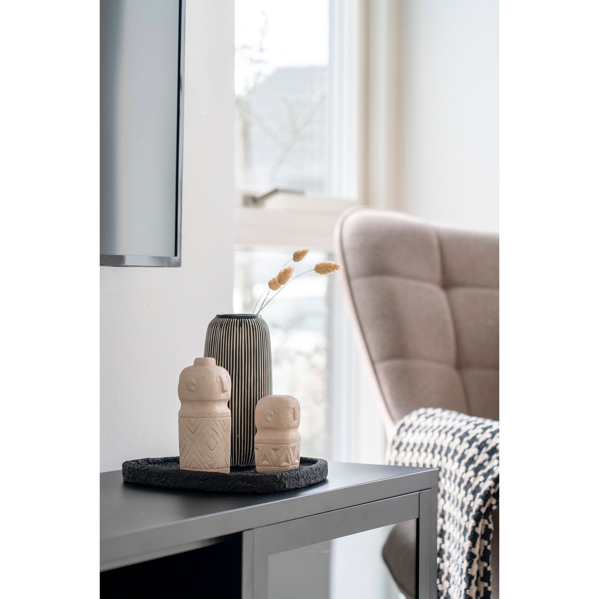 Demi decor van cement, beige 6,5x6,5x15 cm
