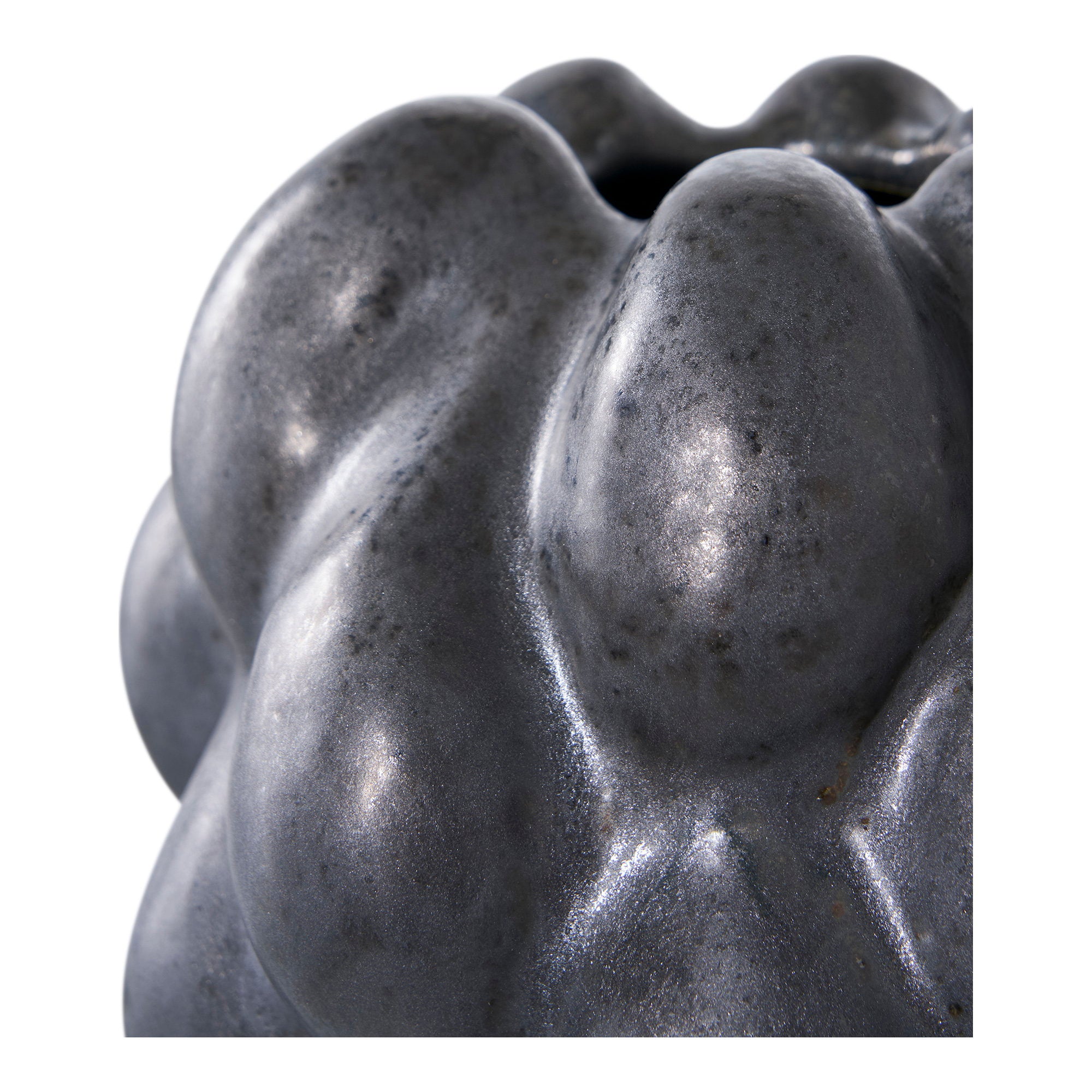 Keramische vaas in zwart, 14x15x19 cm