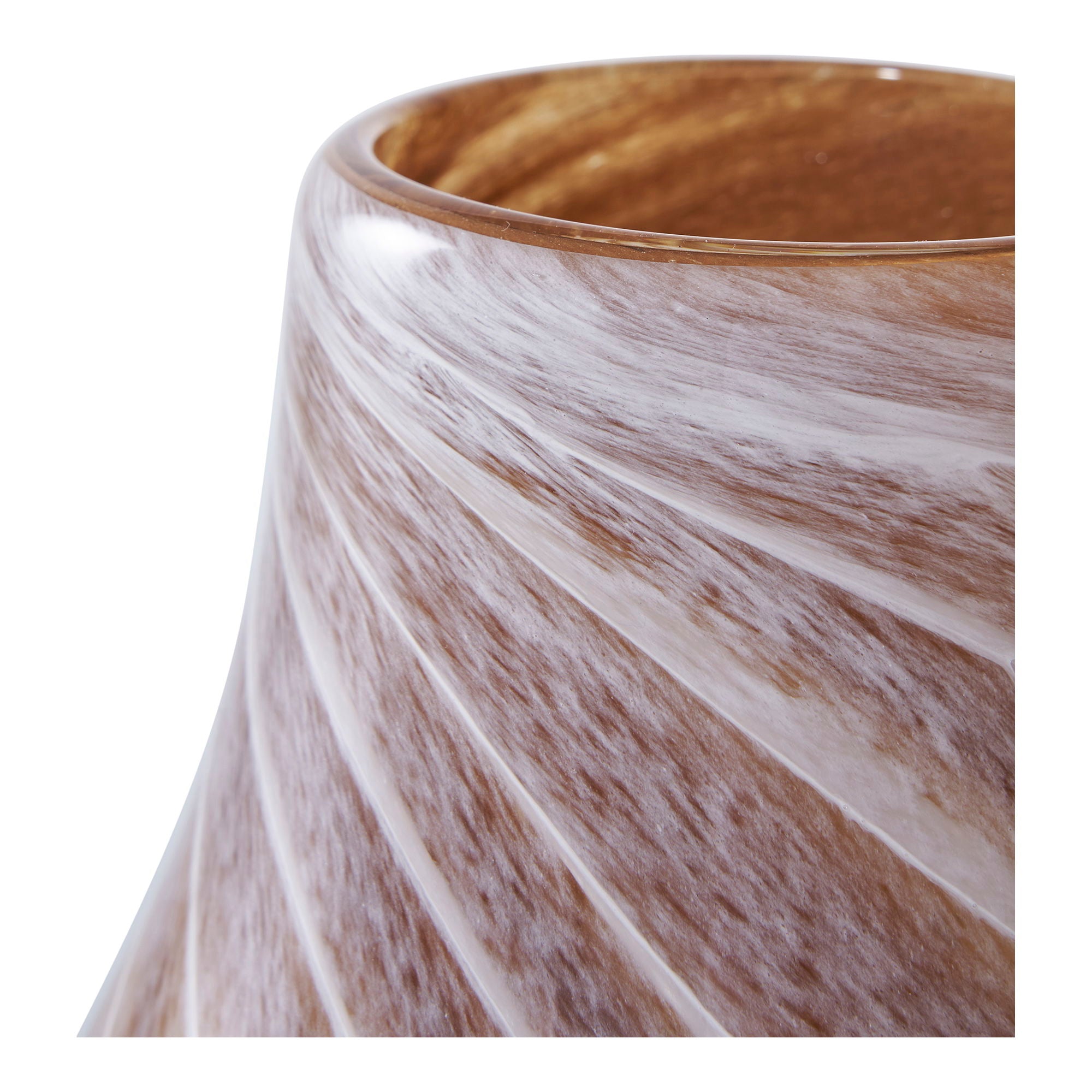 Glazen vaas in bruin ø16x23 cm