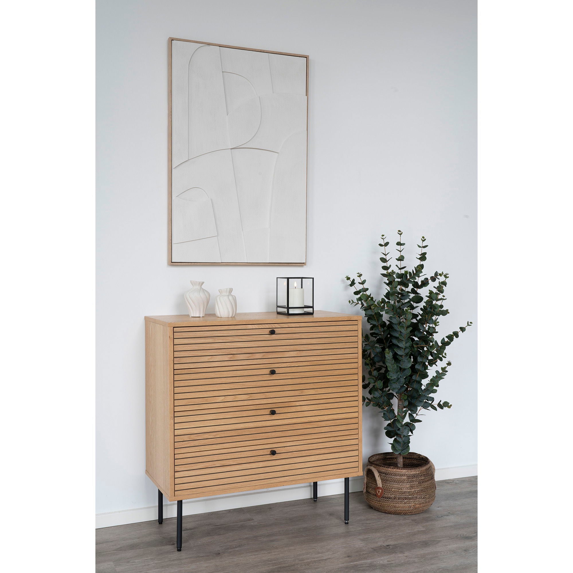 Keramische vaas in wit, set van 2
