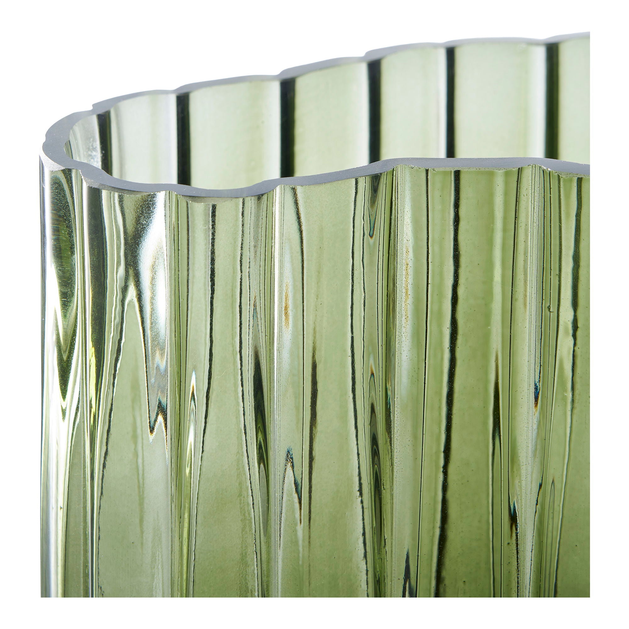 Glazen vaas smoked groen, 21x12x26,5 cm