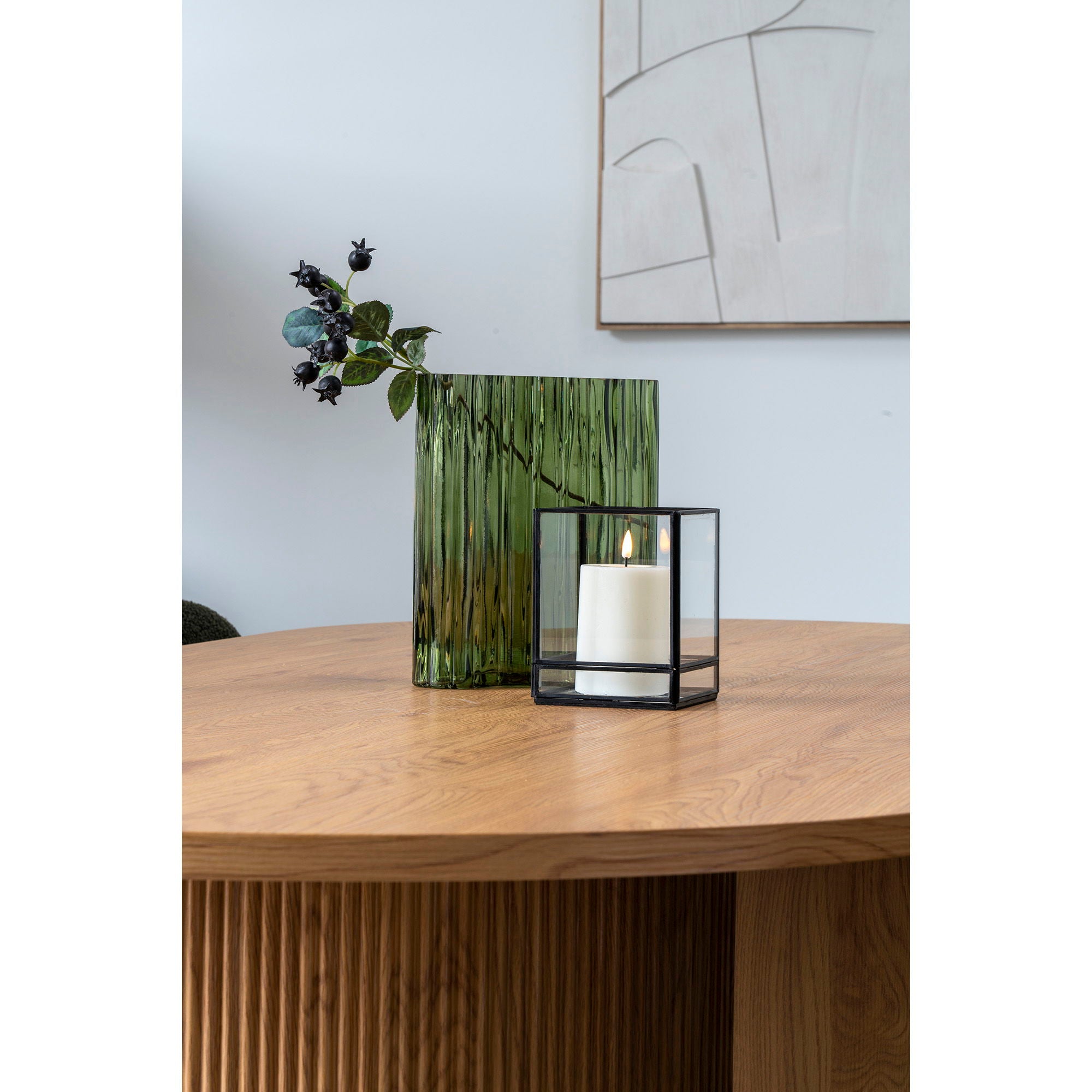 Glazen vaas smoked groen, 21x12x26,5 cm