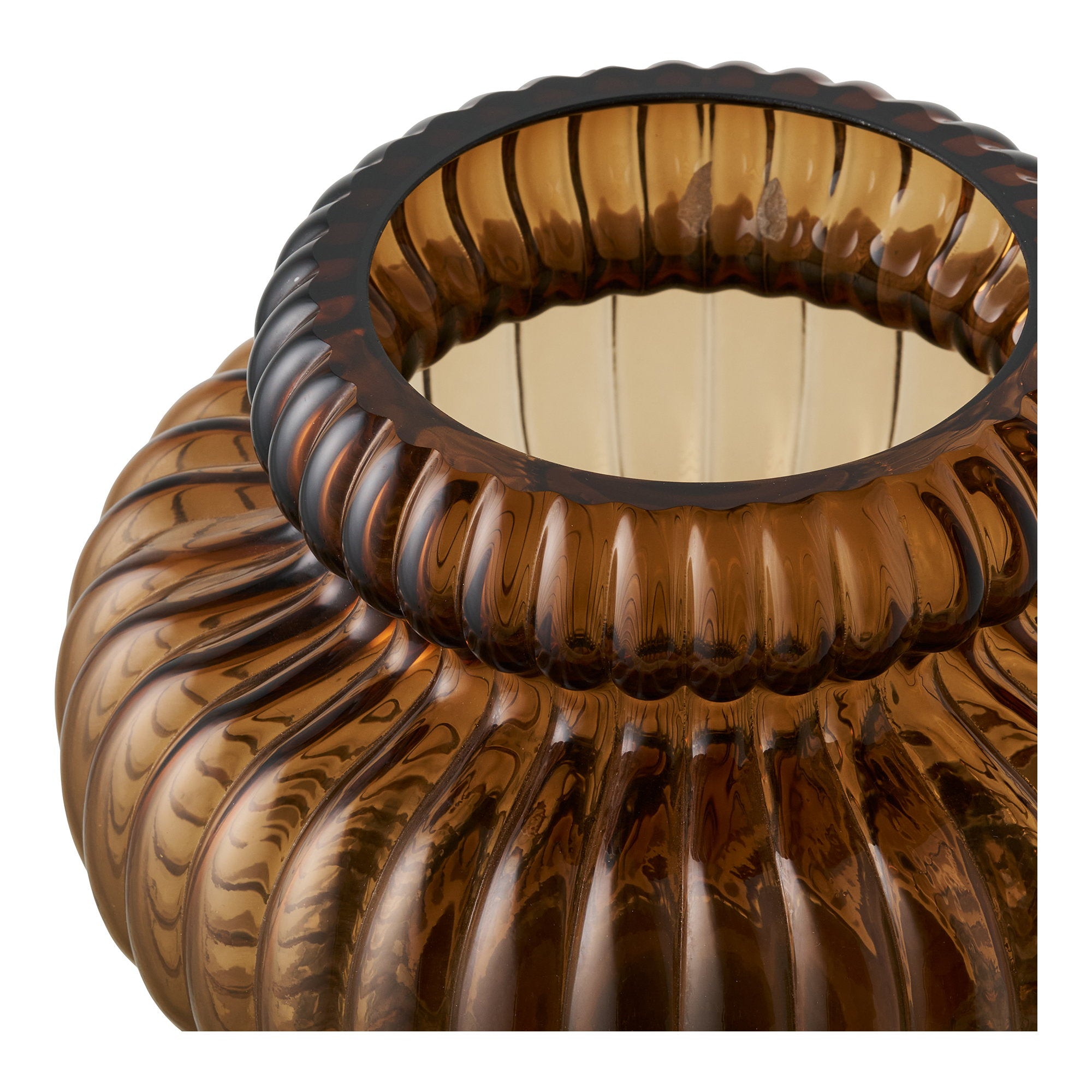 Geblazen vaas smoked bruin ø20x16 cm