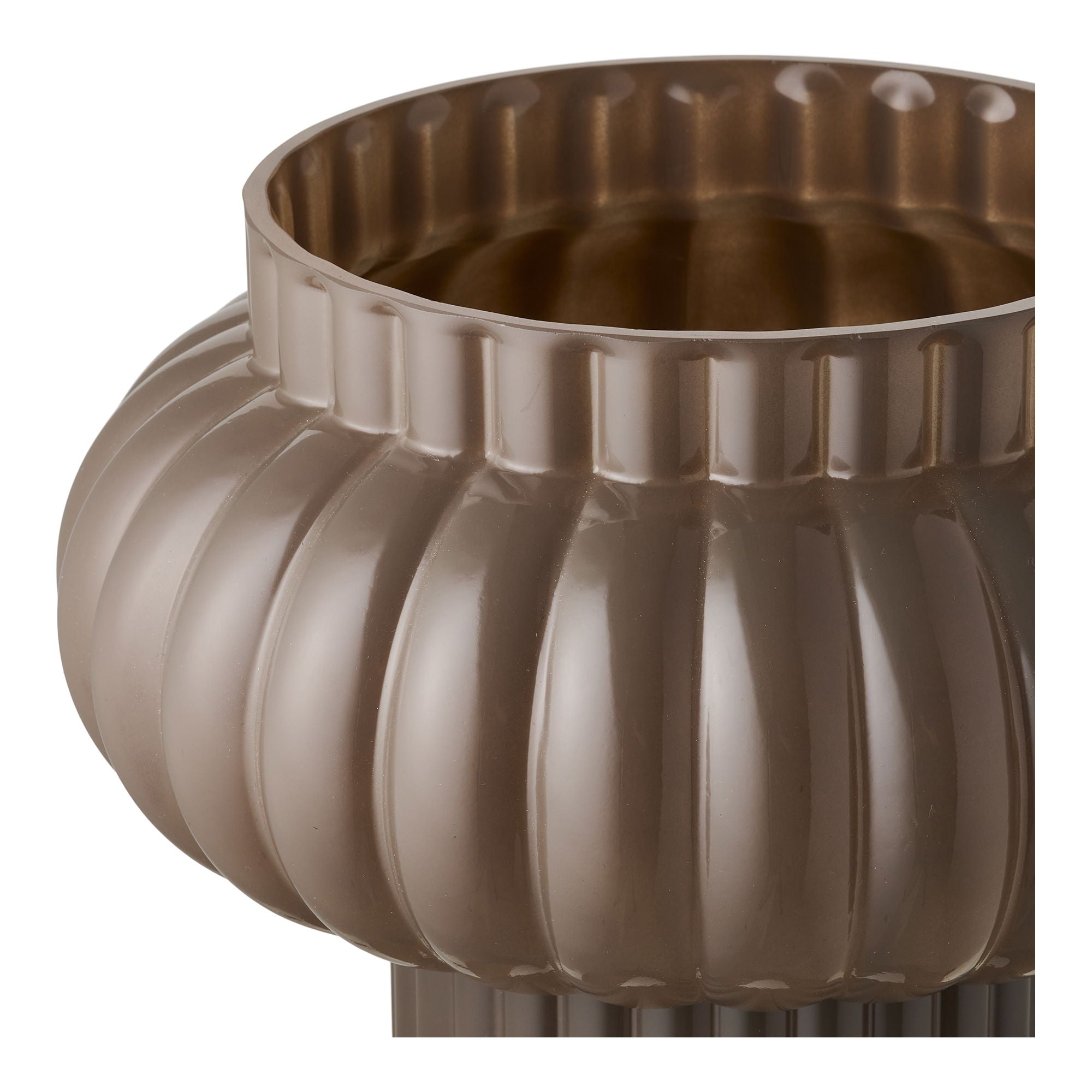 Geblazen vaas in bruin, ø27x27 cm